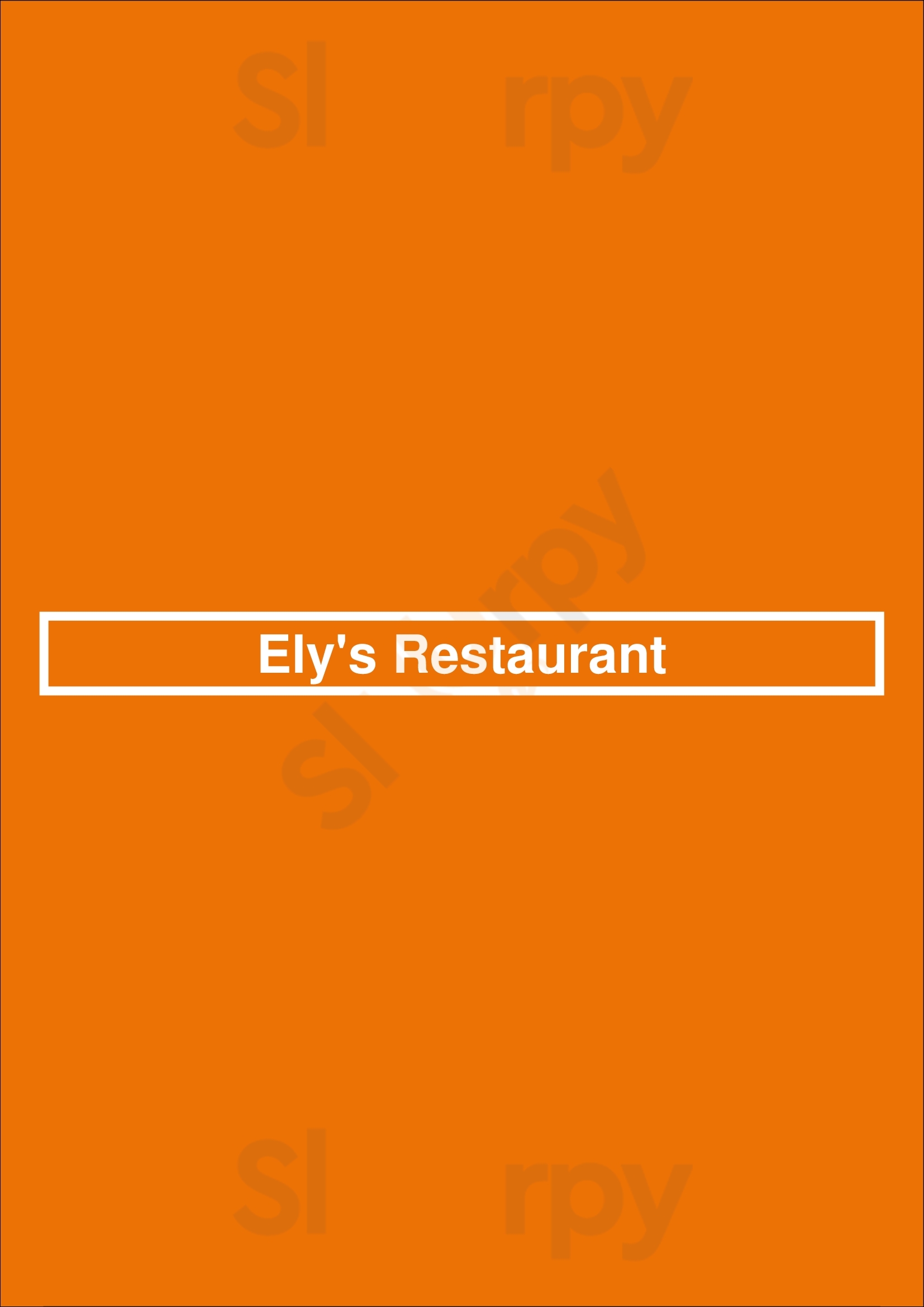 Main Menu - Ely's Restaurant