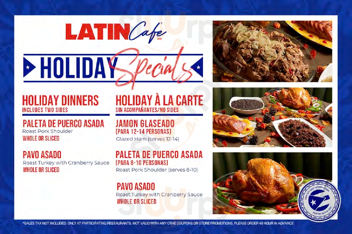 Main Menu - Latin America Cafe & Restaurant