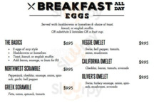 Oliver's Cafe menu