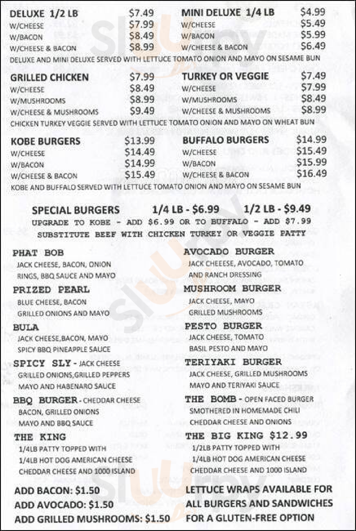 Pearl's Deluxe Burgers San Francisco Menu - 1