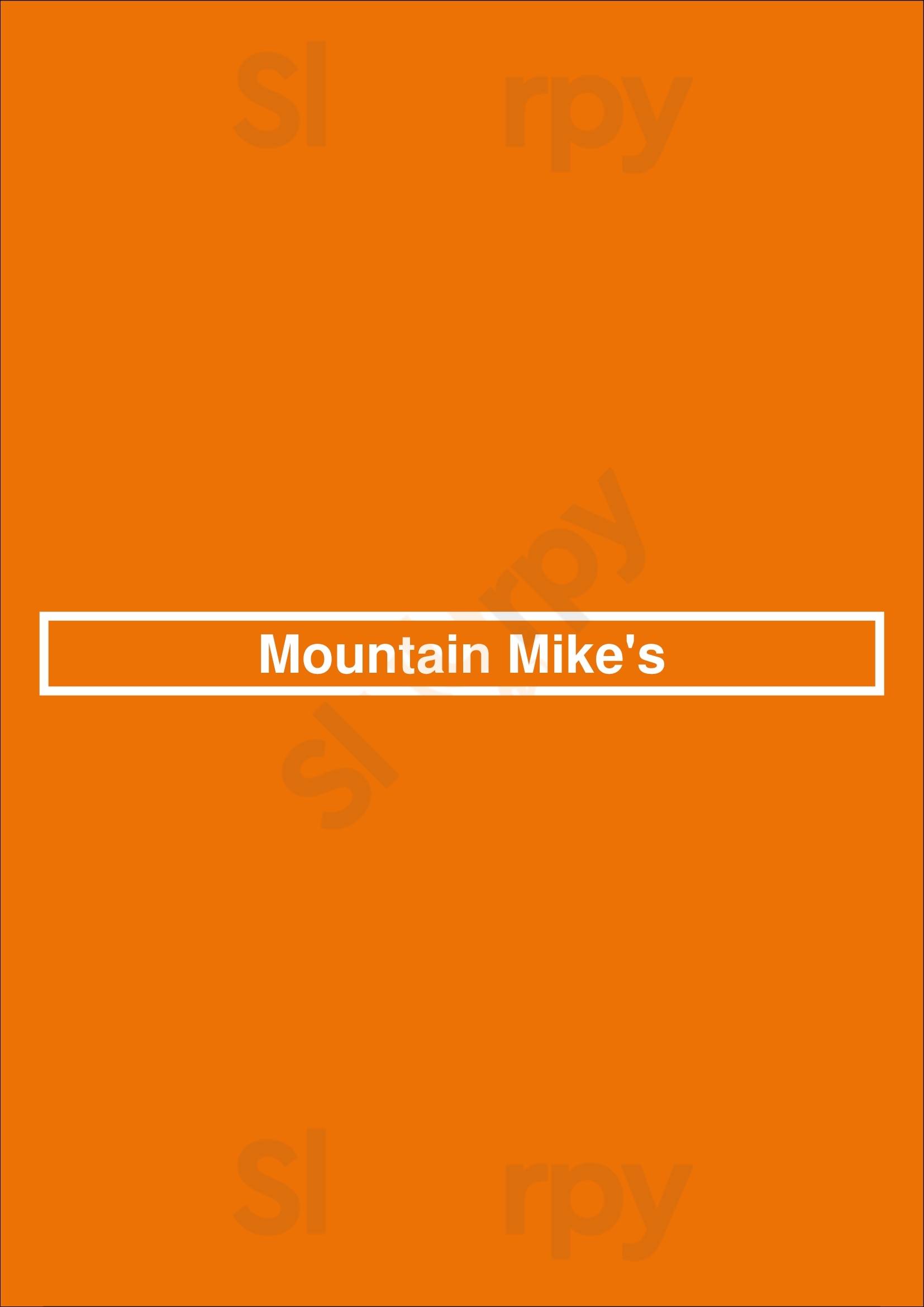Main Menu - Mountain Mike's