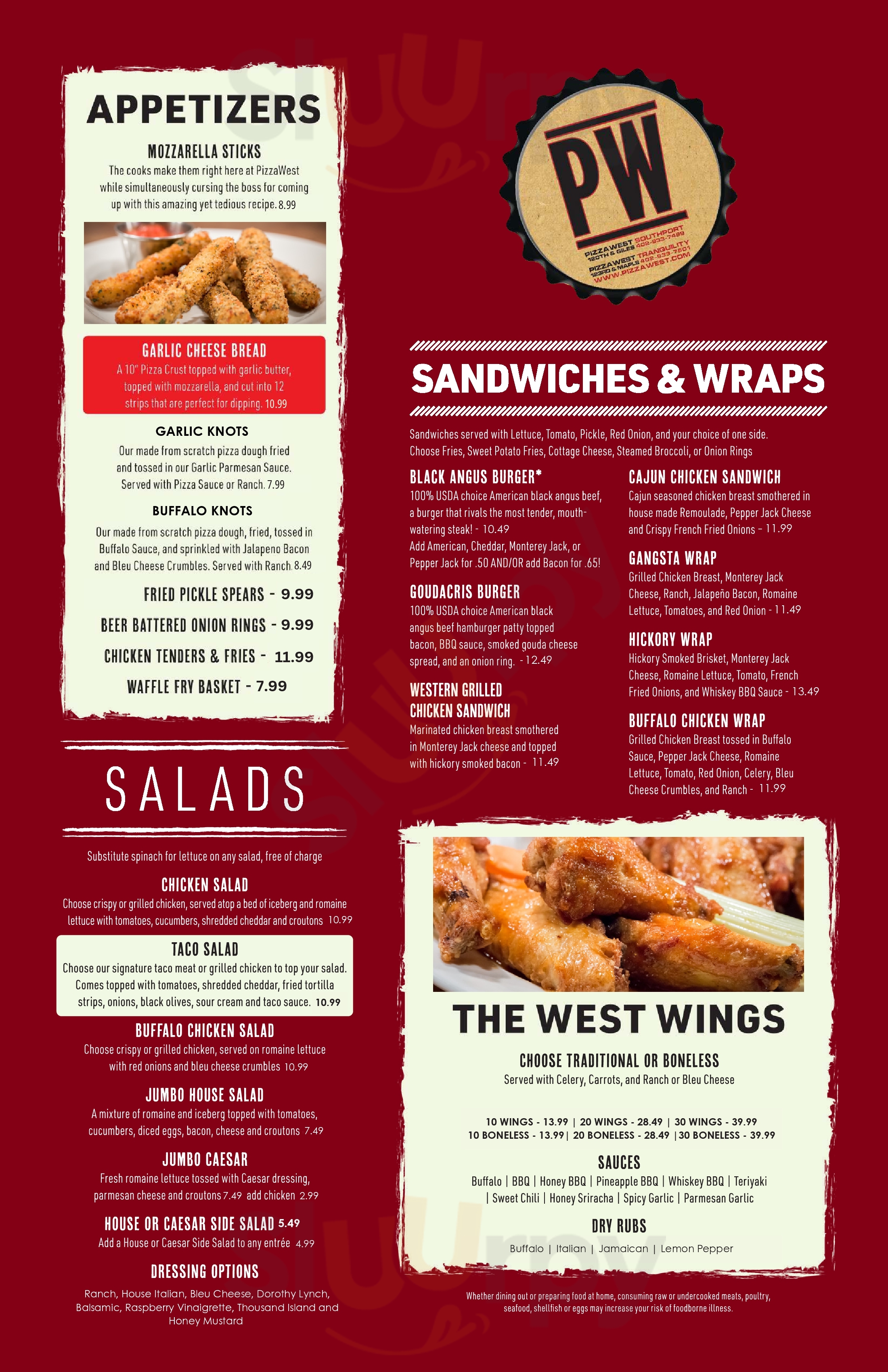 Main Menu - Pizzawest