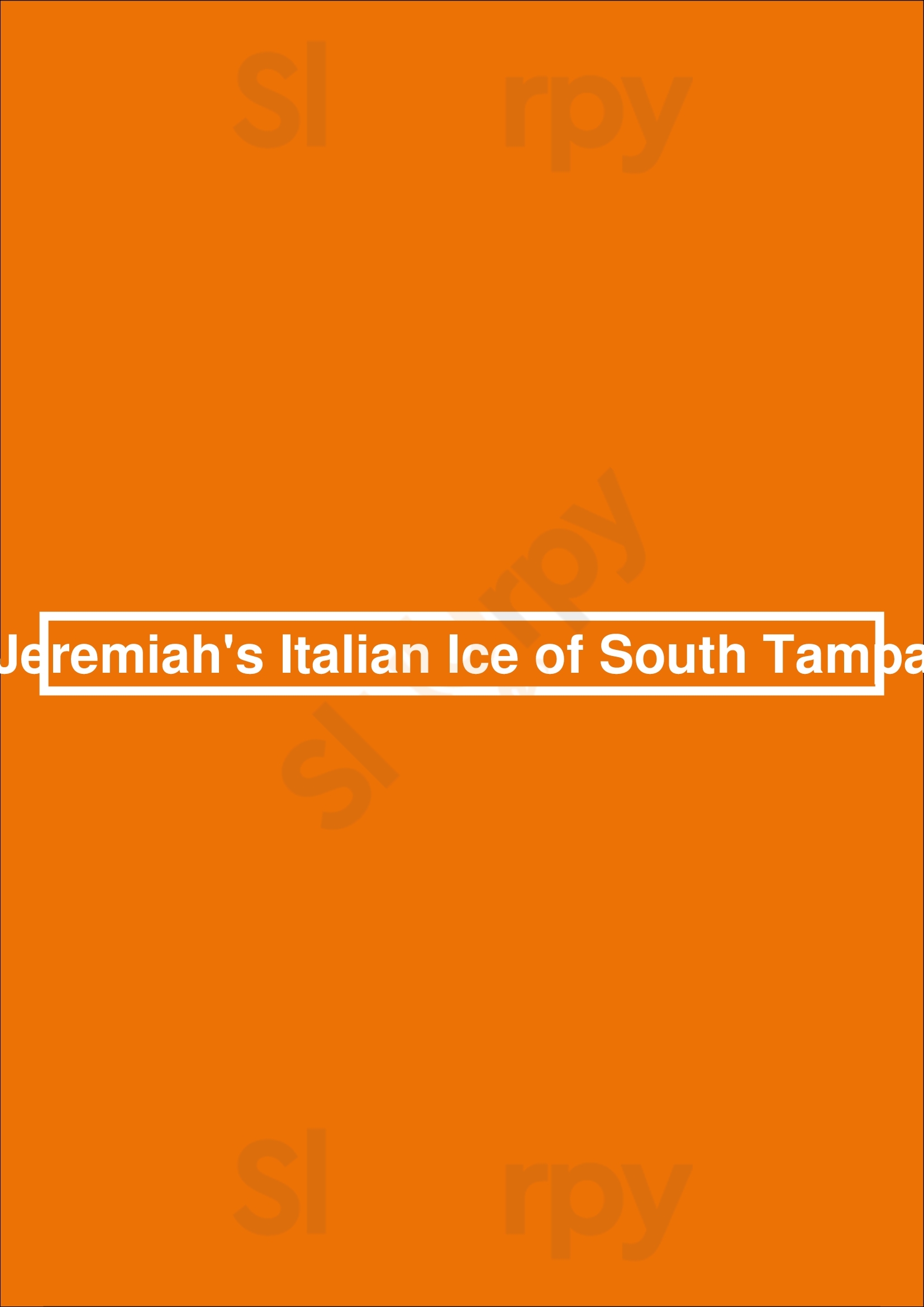 Jeremiah's Italian Ice Tampa Menu - 1