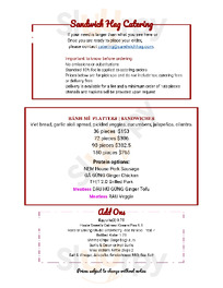 Sandwich Hag menu