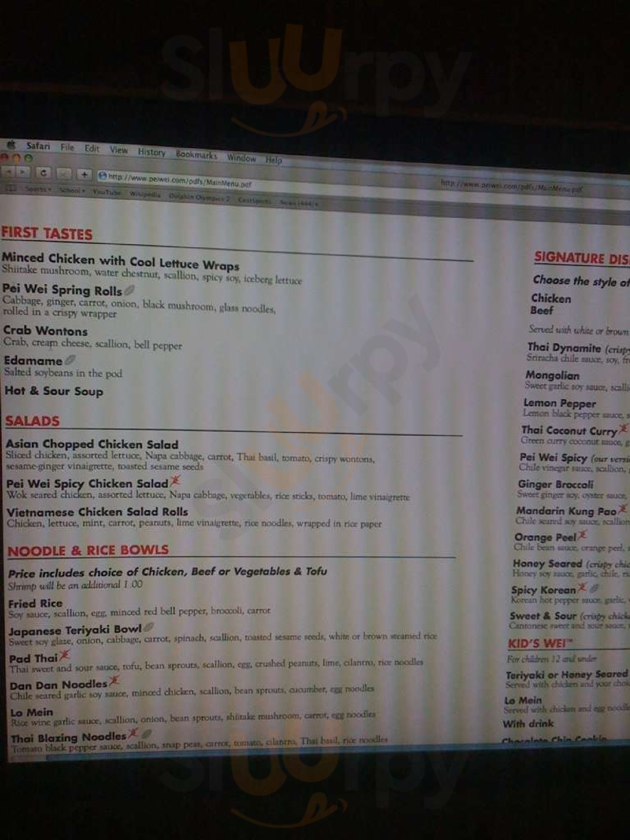 Main Menu - Pei Wei Asian Diner