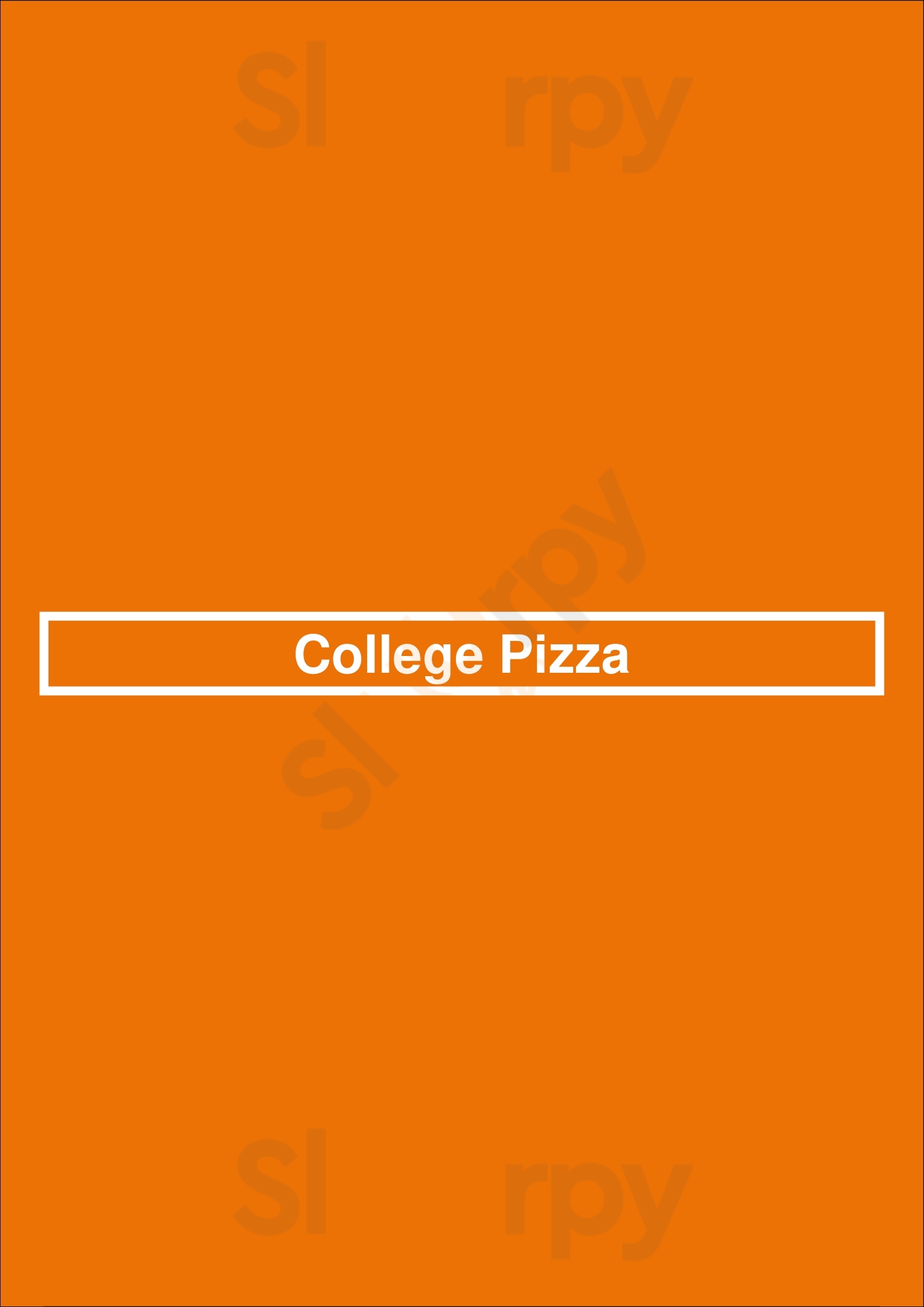 Main Menu - College Pizza