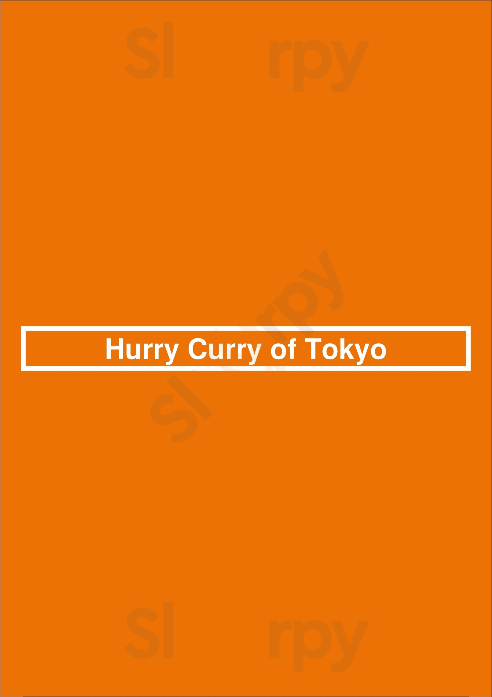 Hurry Curry Of Tokyo Los Angeles Menu - 1