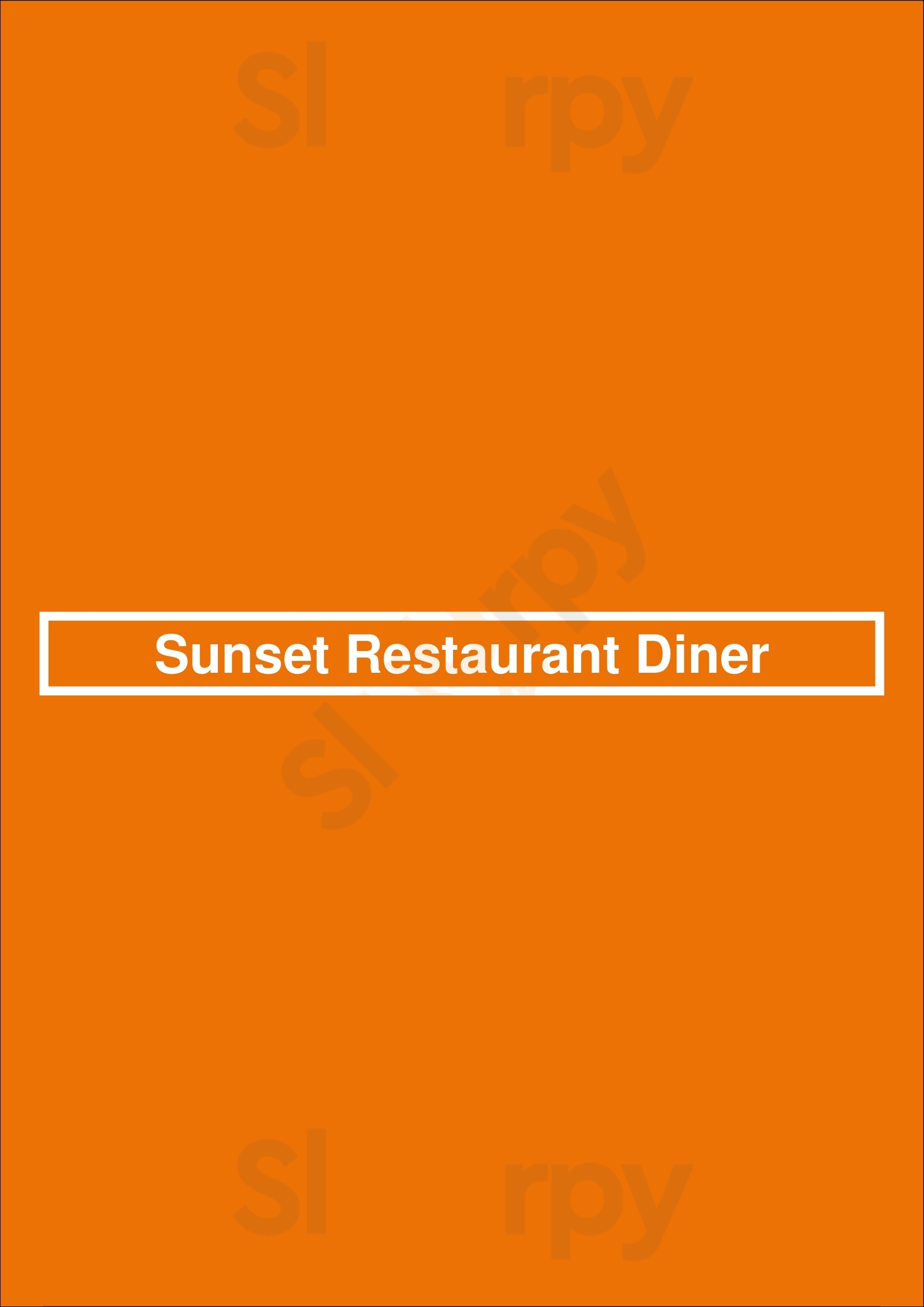 Main Menu - Sunset Diner
