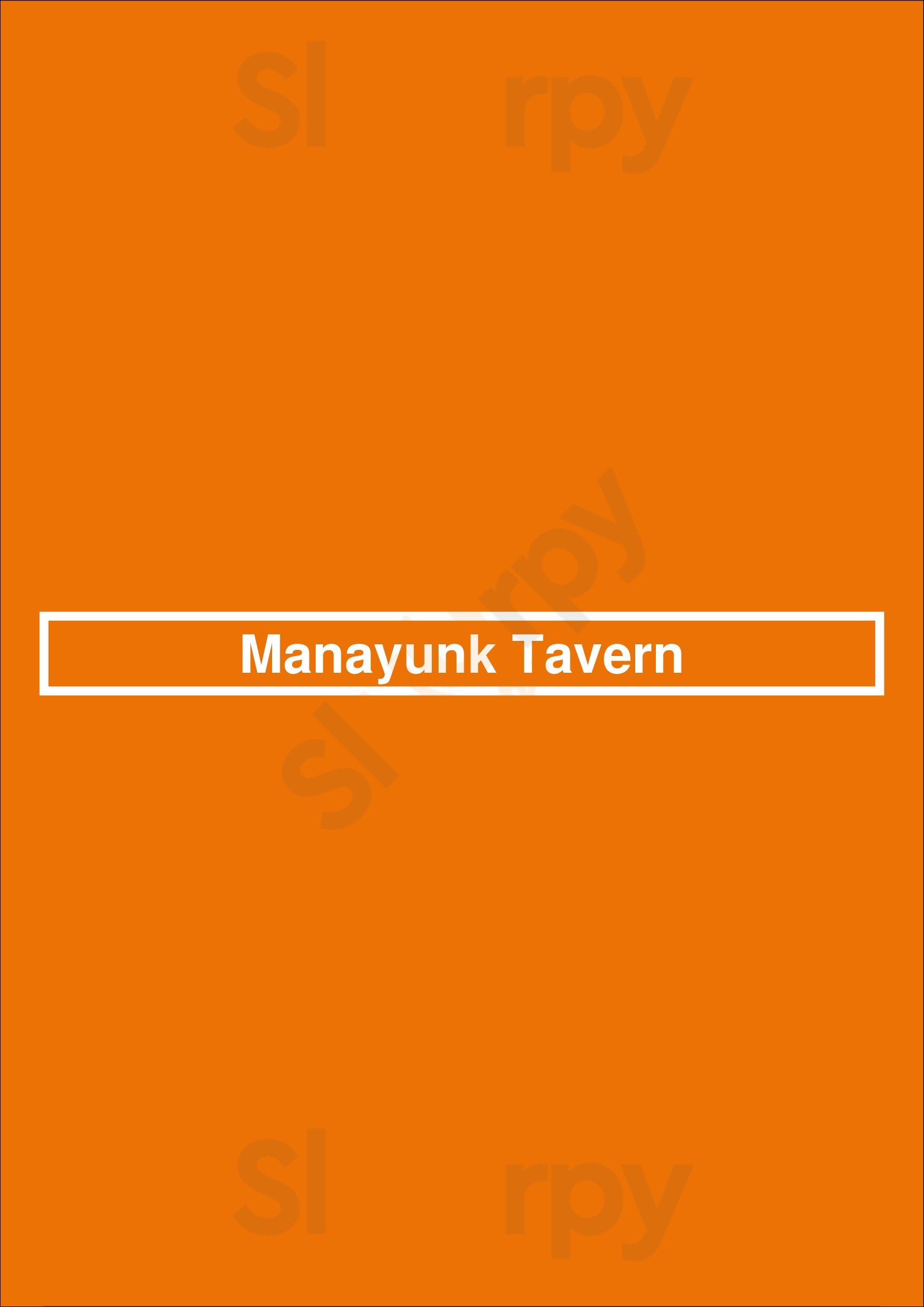 Manayunk Tavern Philadelphia Menu - 1