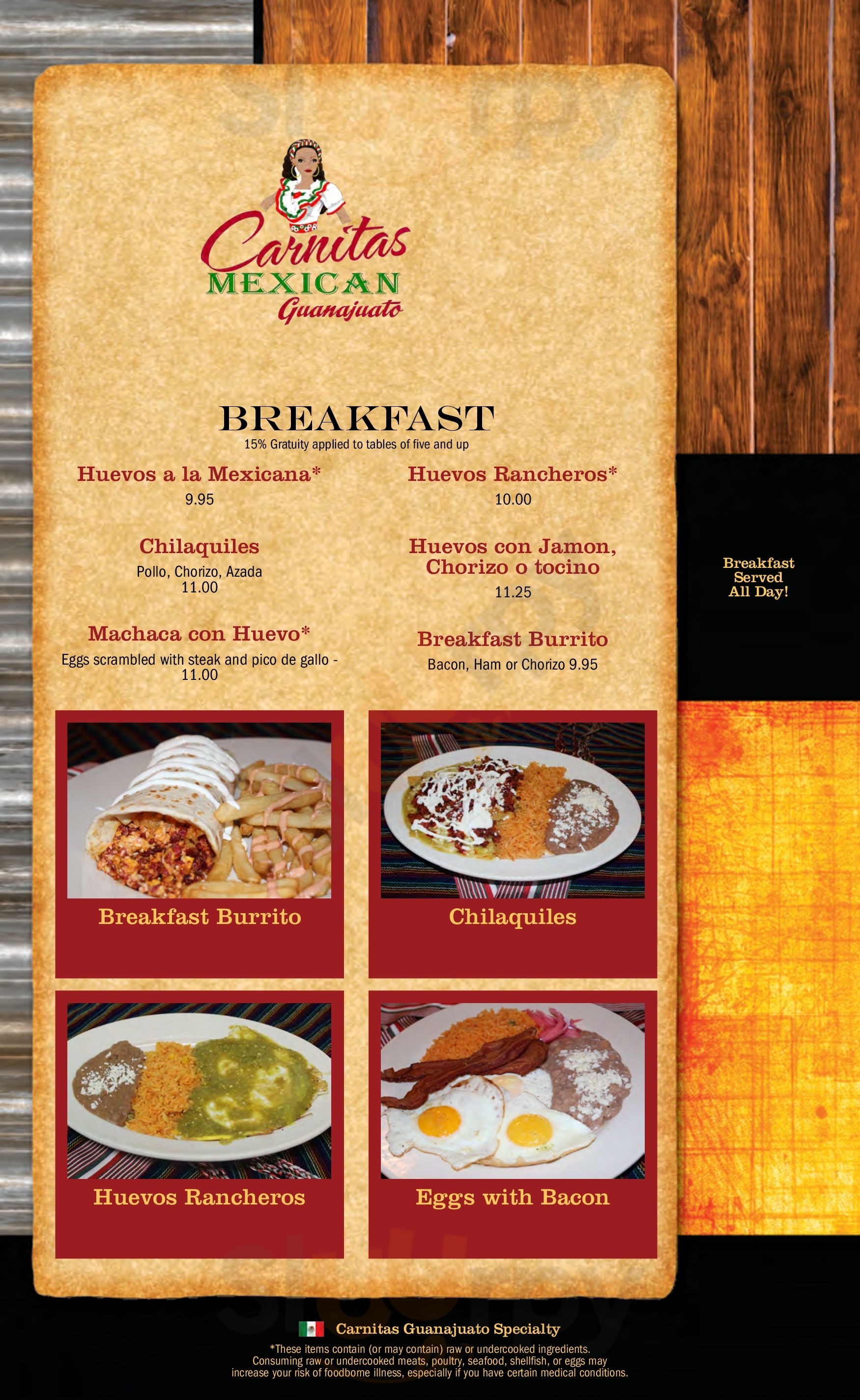 Main Menu - Carnitas Guanajuato