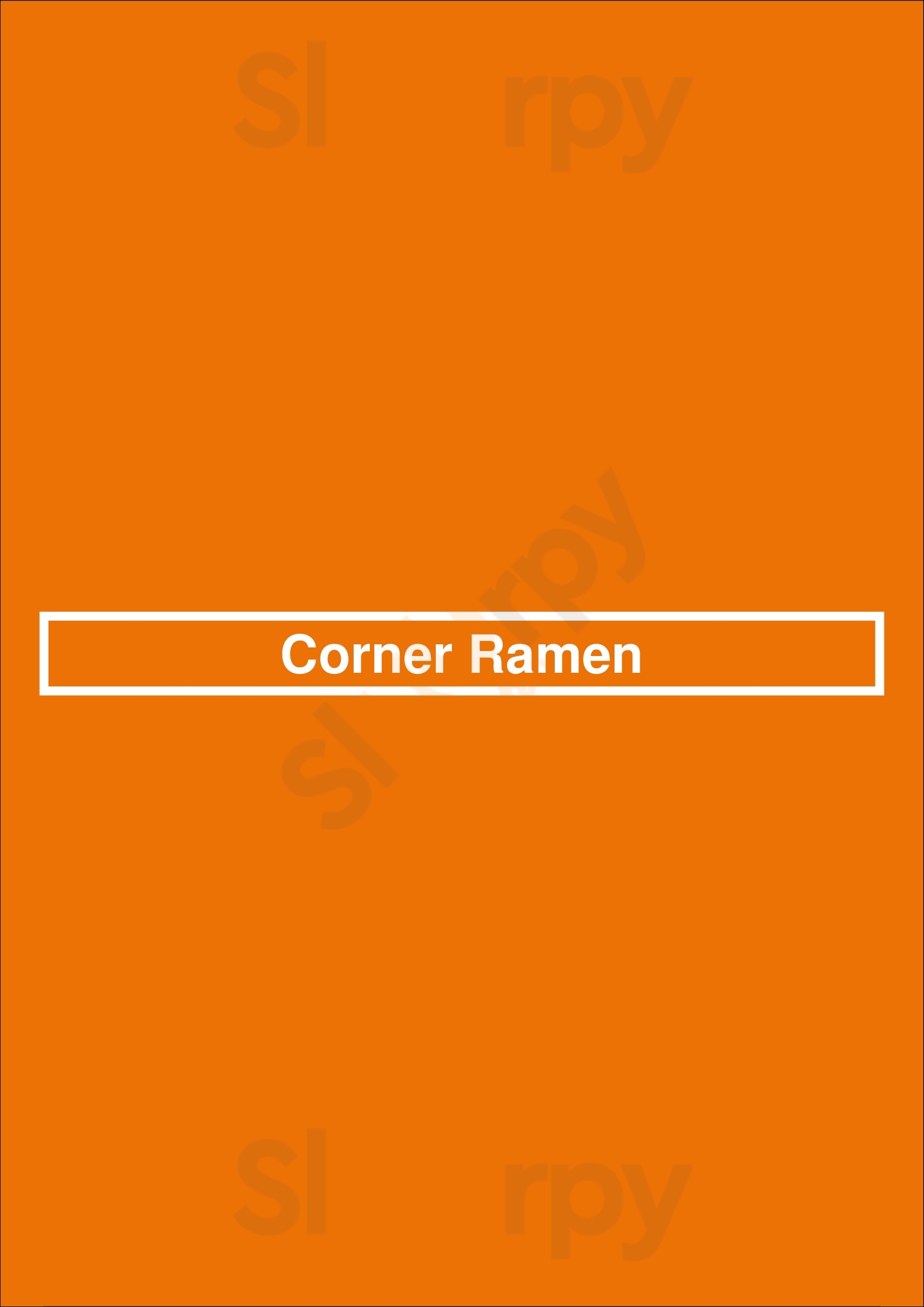 Corner Ramen Denver Menu - 1