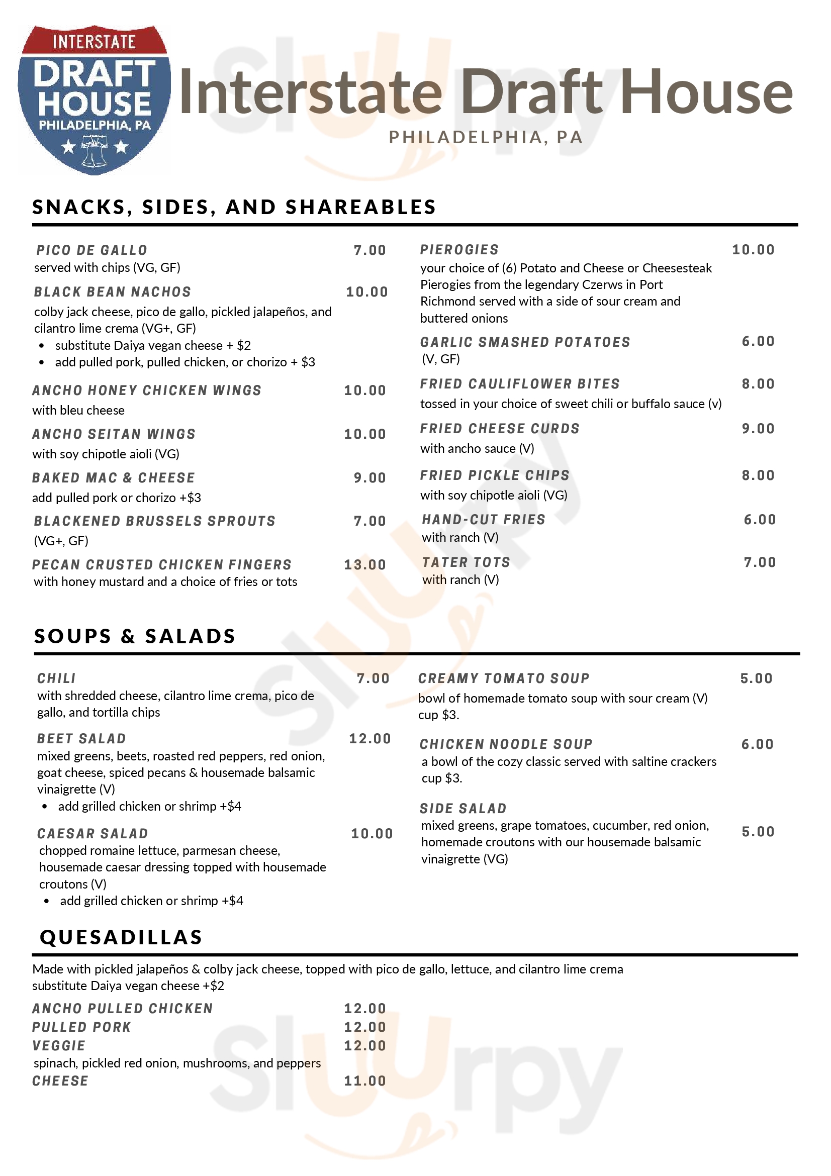 Main Menu - Interstate Drafthouse