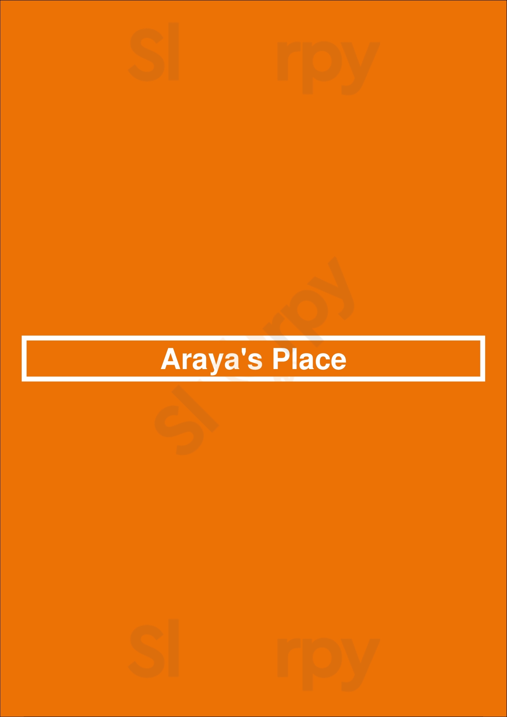 Araya's Place Los Angeles Menu - 1