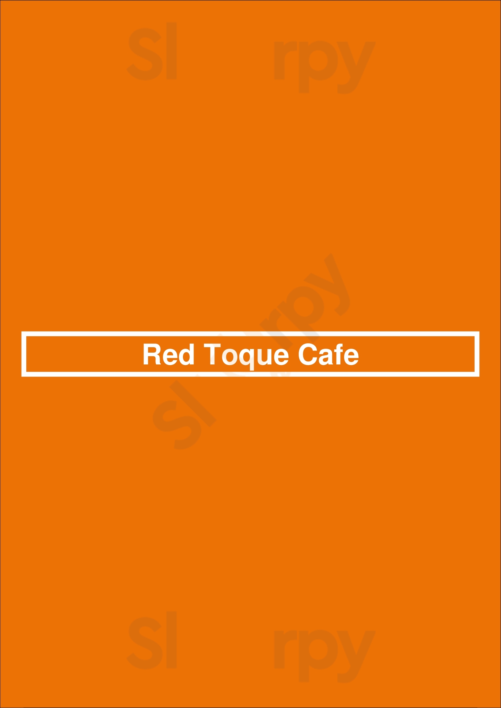 Main Menu - Red Toque Cafe