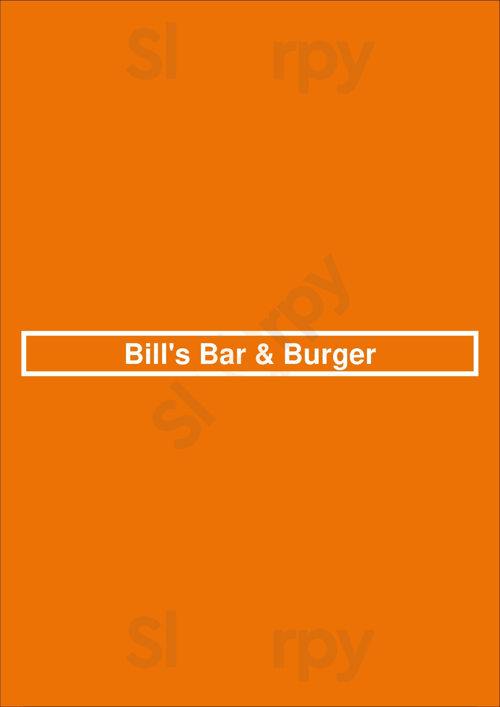 Main Menu - Bill's Bar & Burger