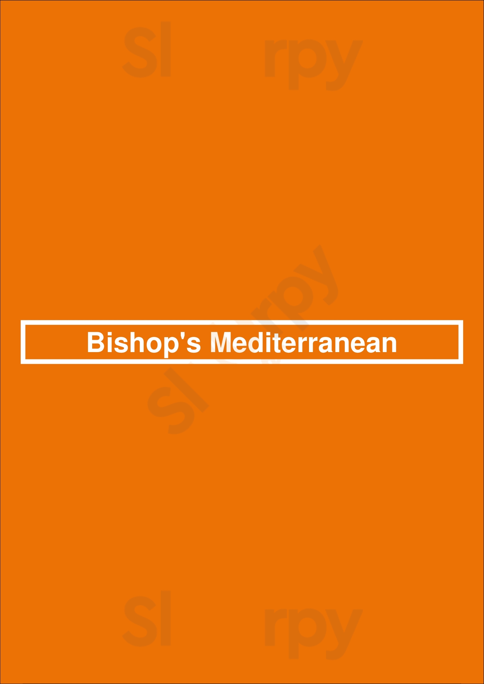 Bishop's Mediterranean Boston Menu - 1