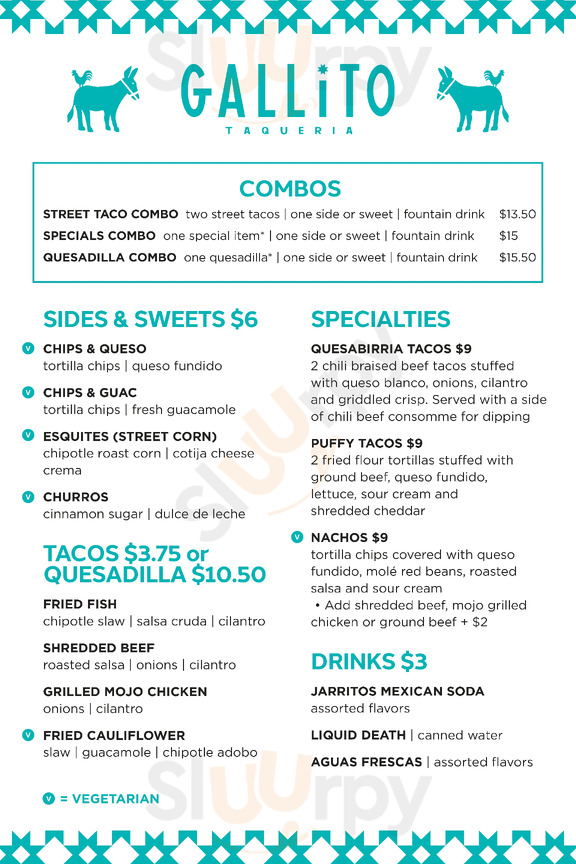 Gallito Taqueria menu