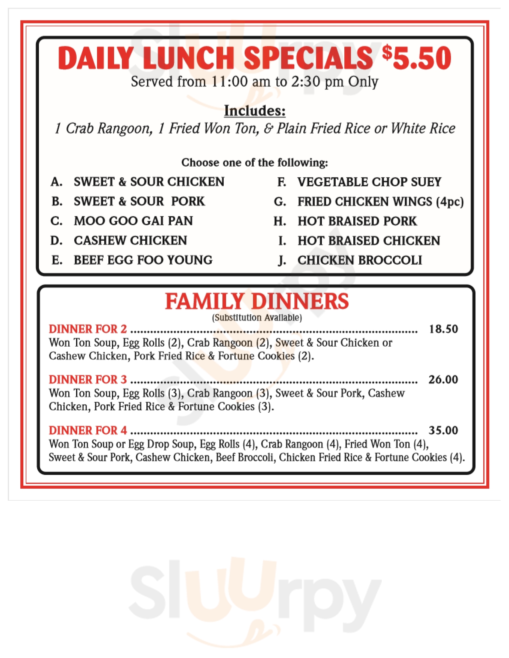 Main Menu - A Taste Of China