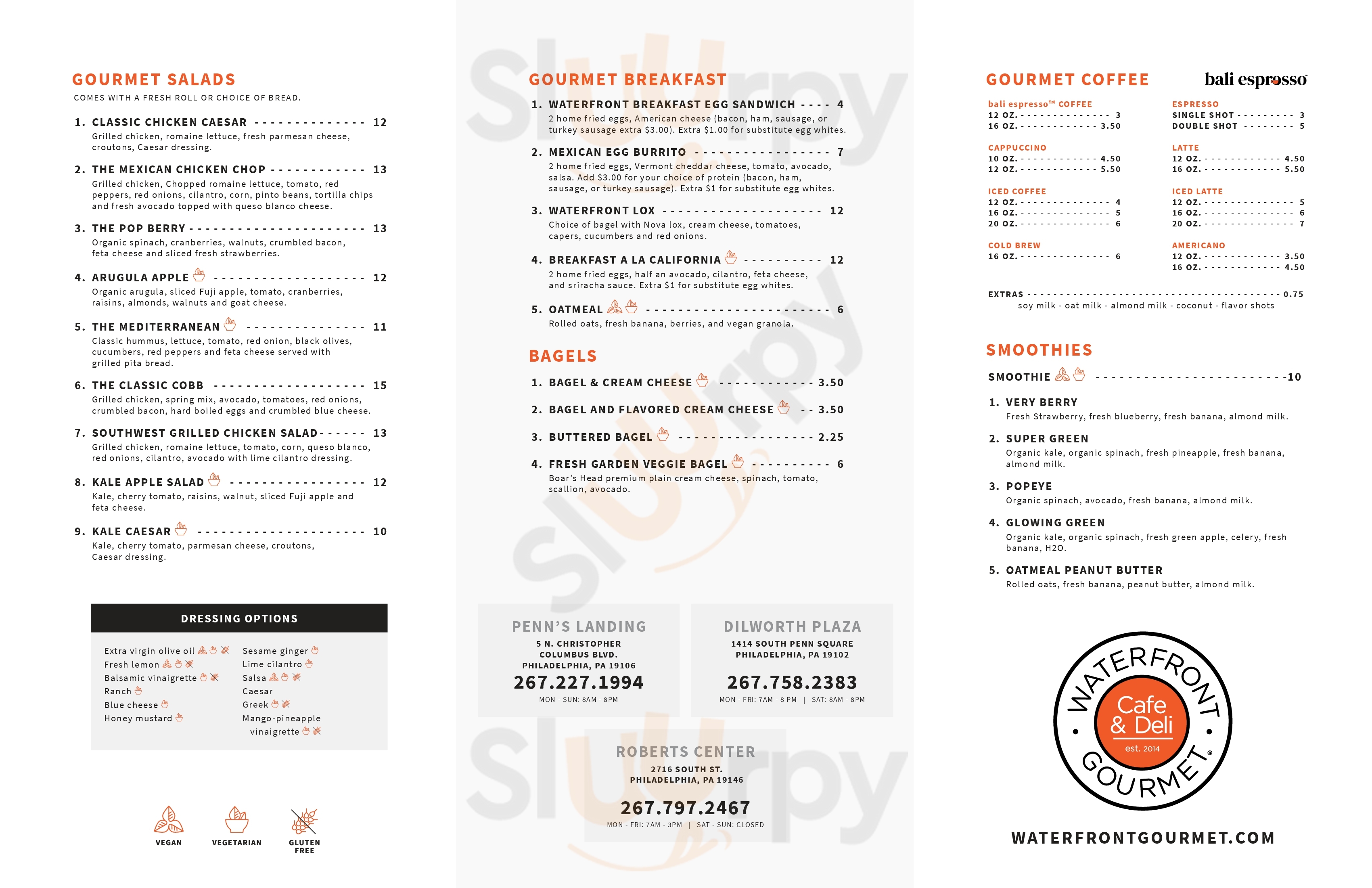 Waterfront Gourmet Cafe & Deli Philadelphia Menu - 1