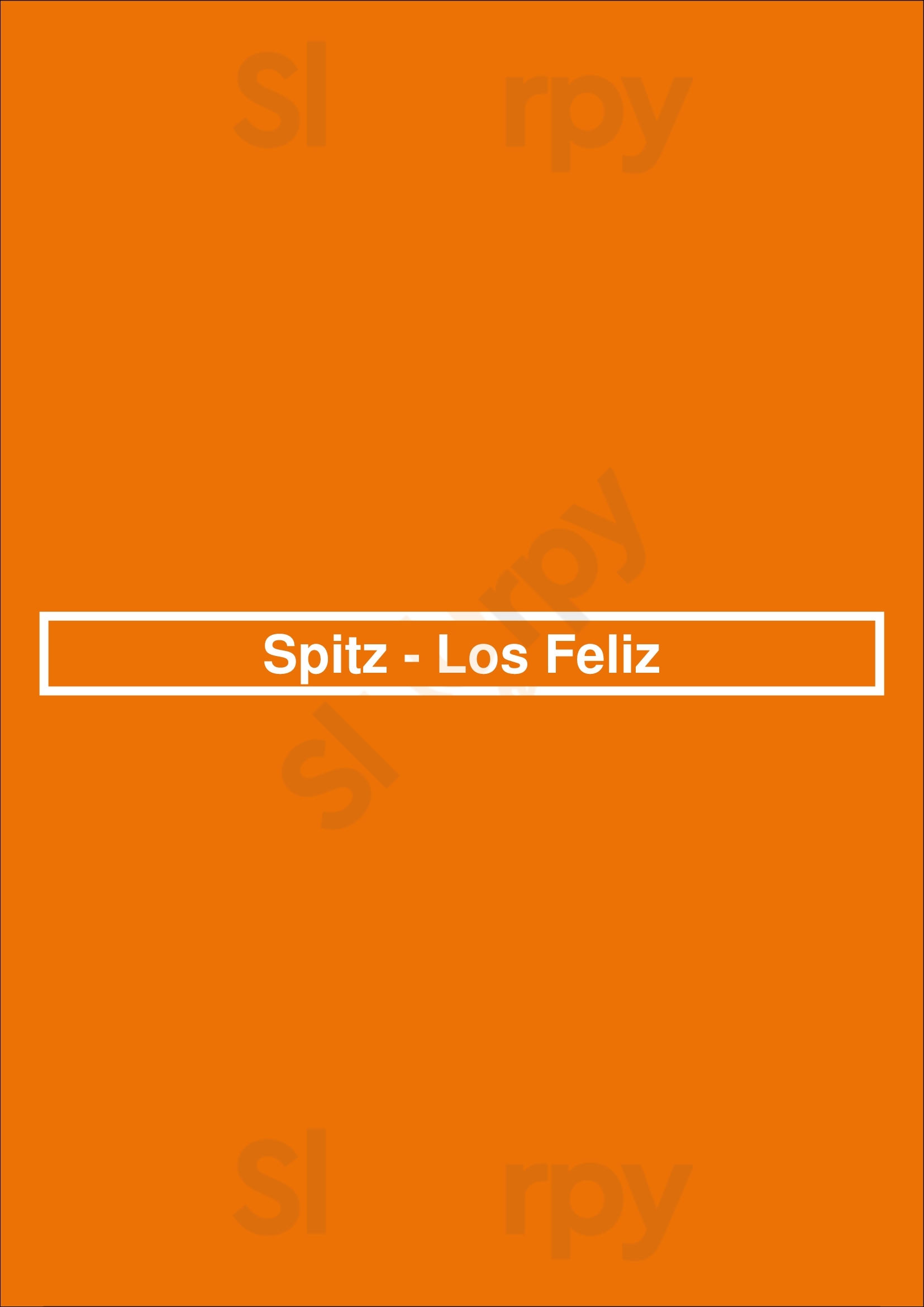 Spitz - Los Feliz Los Angeles Menu - 1