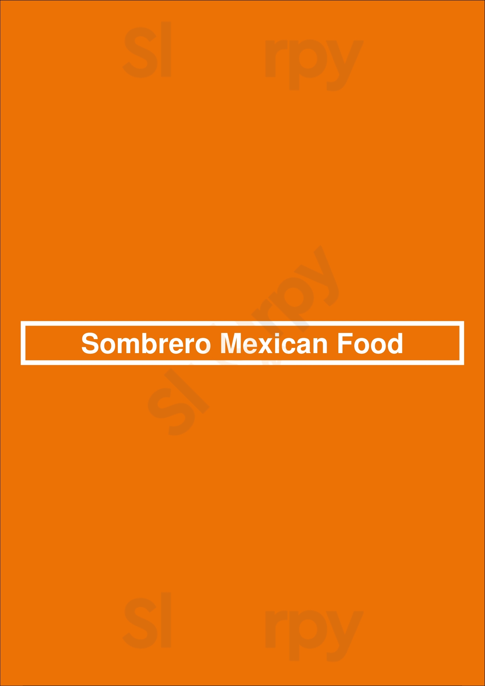 Sombrero Mexican Food San Diego Menu - 1