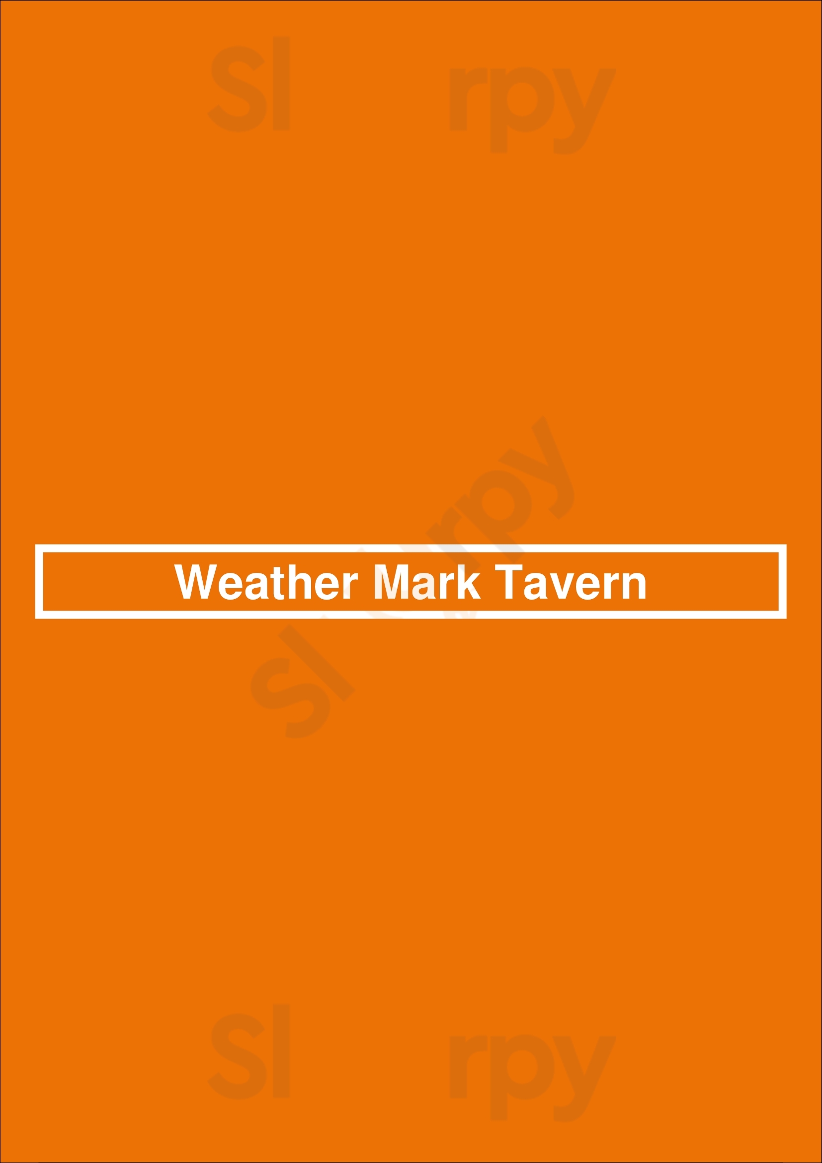Main Menu - Weather Mark Tavern
