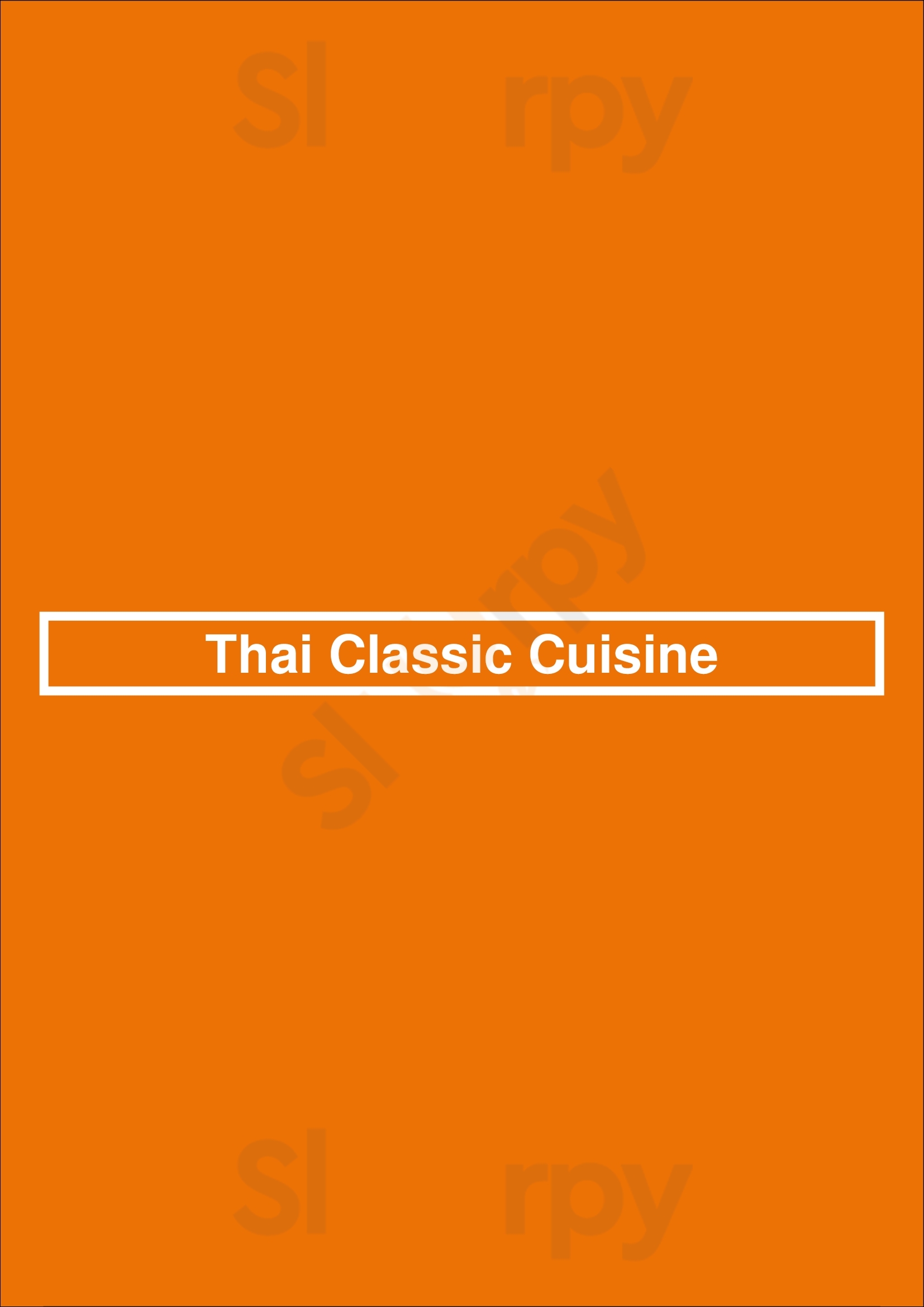 Thai Classic Cuisine Portland Menu - 1