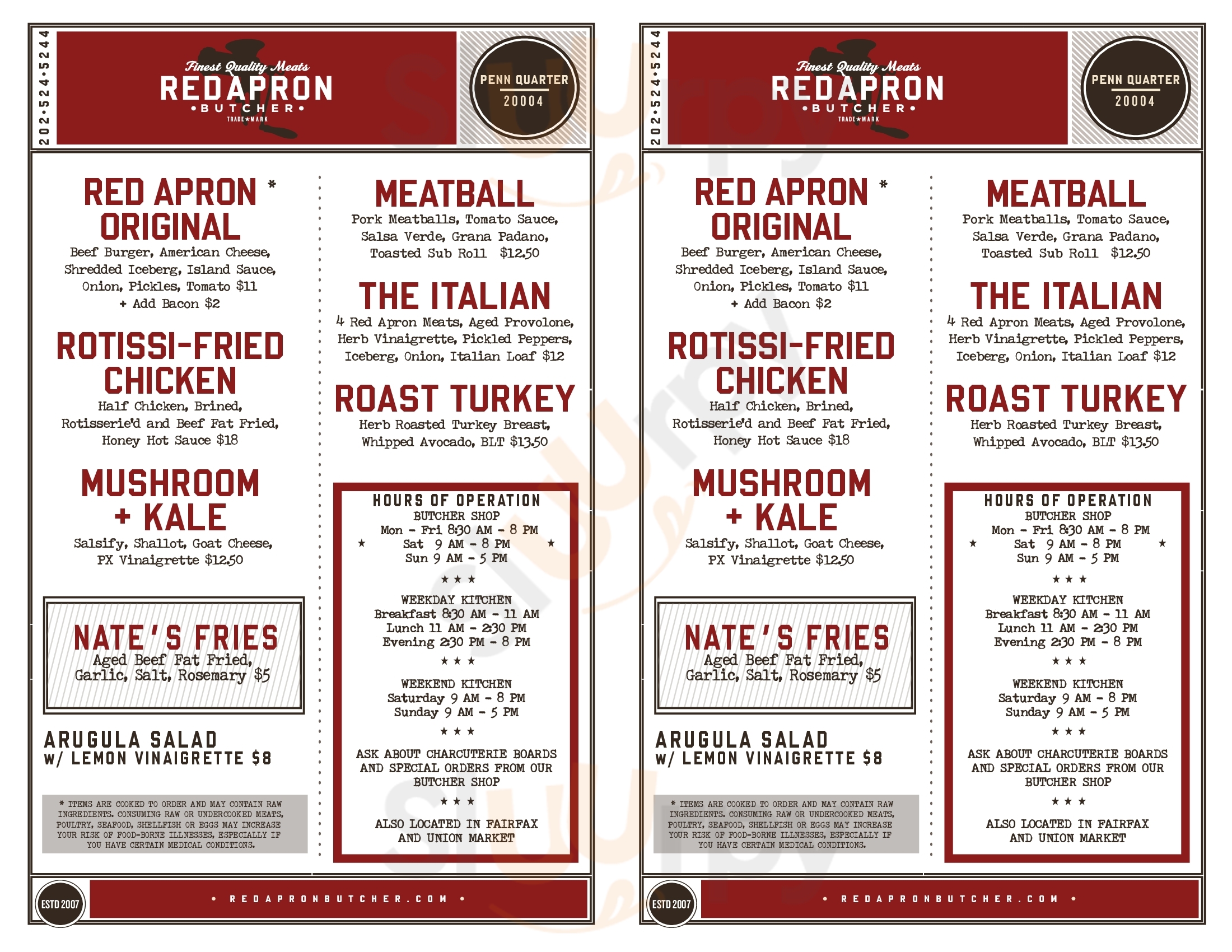 Main Menu - Red Apron Butchery