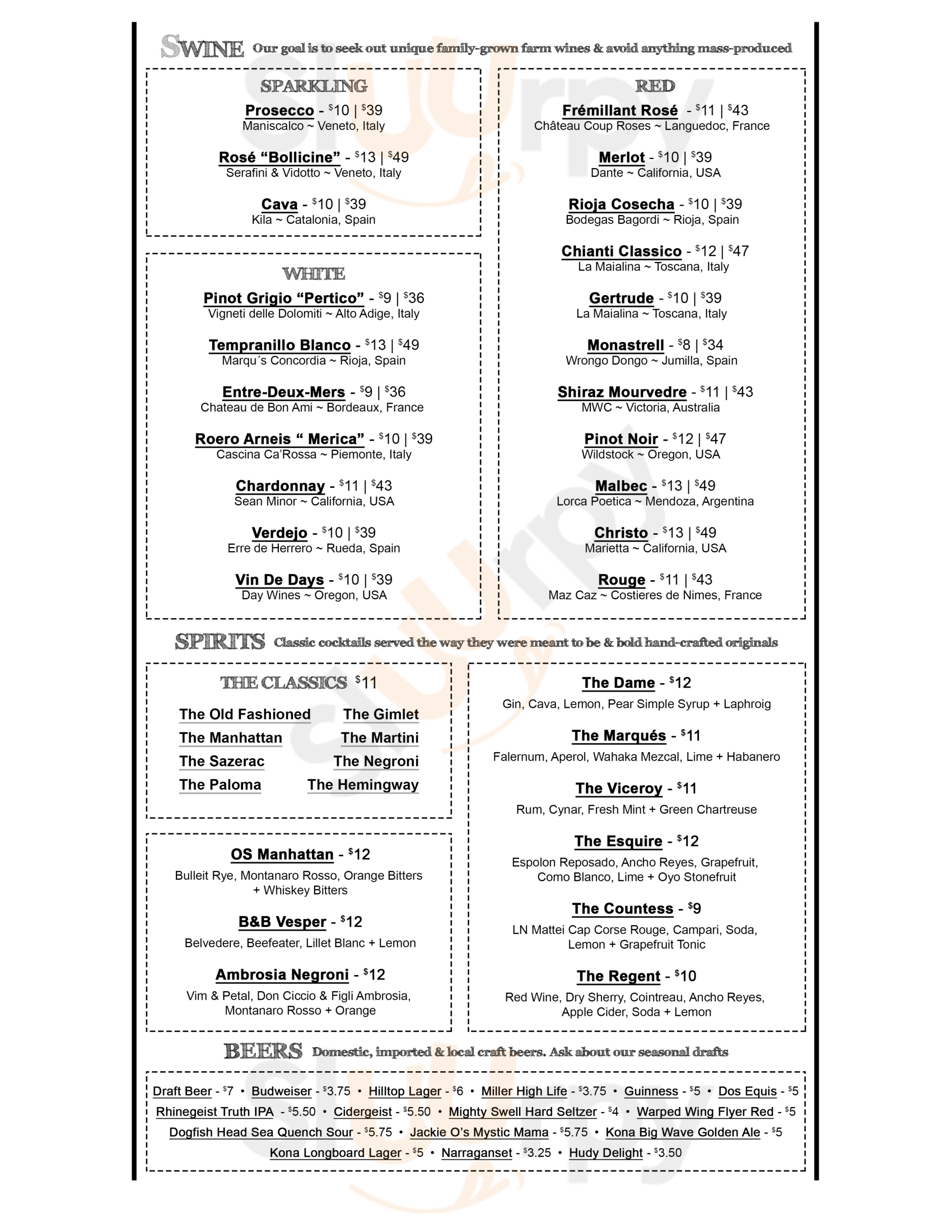 Main Menu - The Old Spot