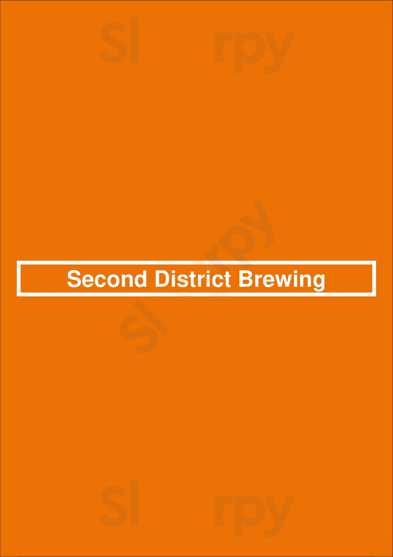 Main Menu - Second District Brewing