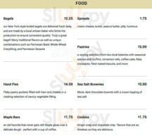 First Cup Coffee House menu