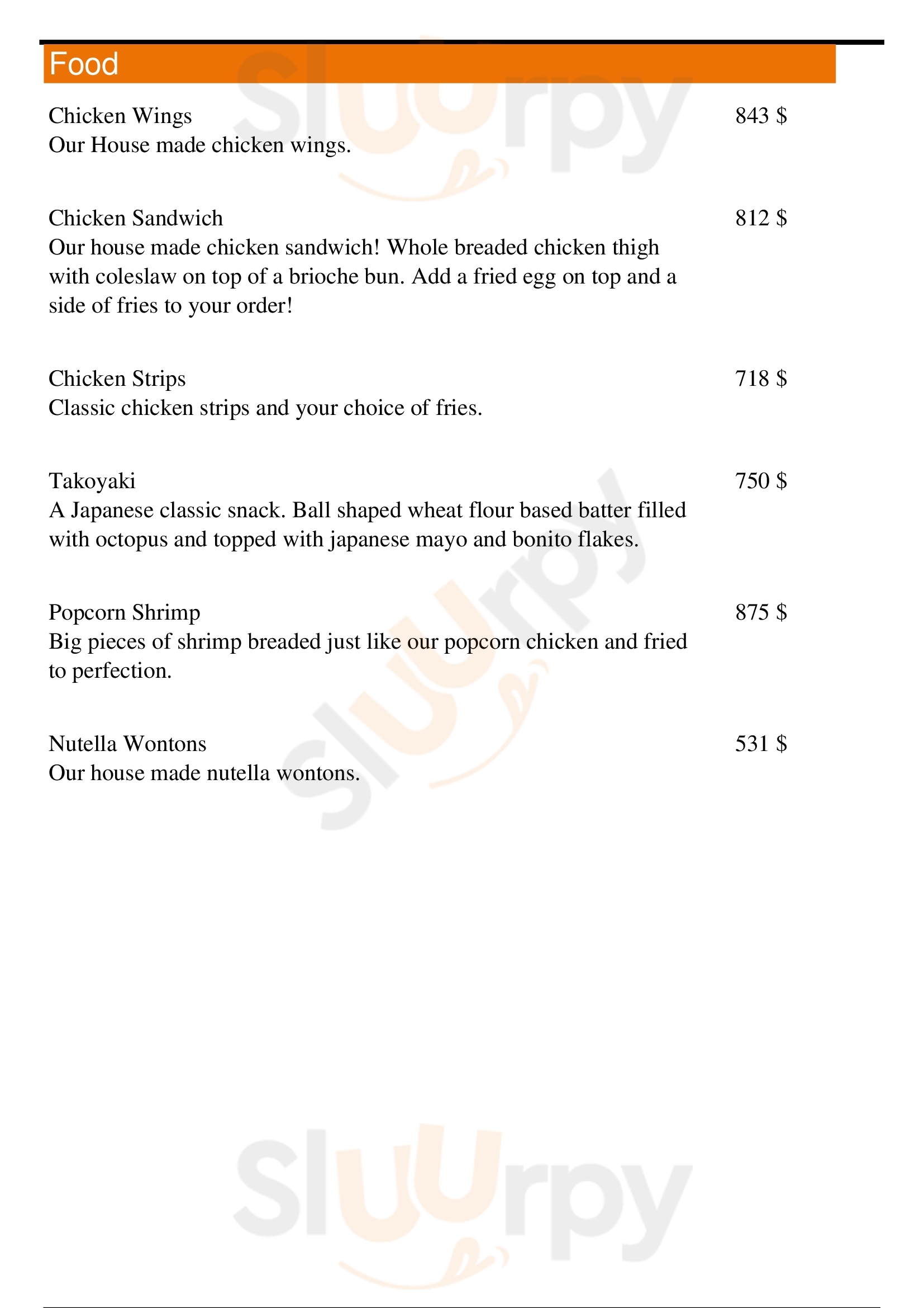 Oasis Tea Zone menù, Seattle Main Menu Sluurpy