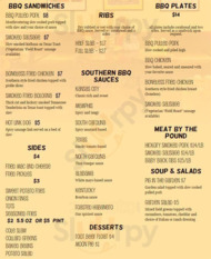 The Boar's Nest menu