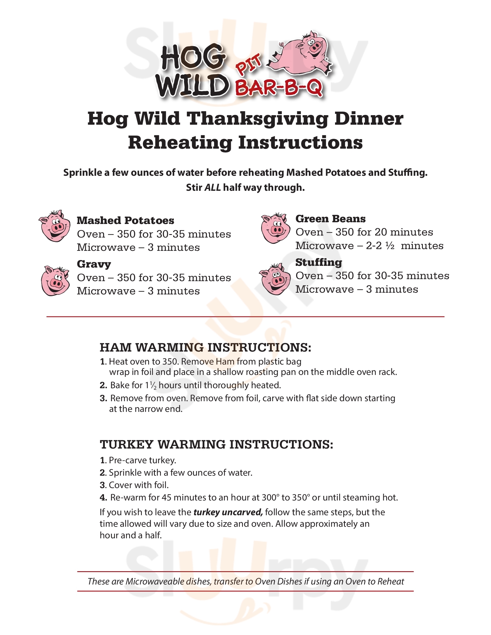Main Menu - Hog Wild Pit Bar-b-q
