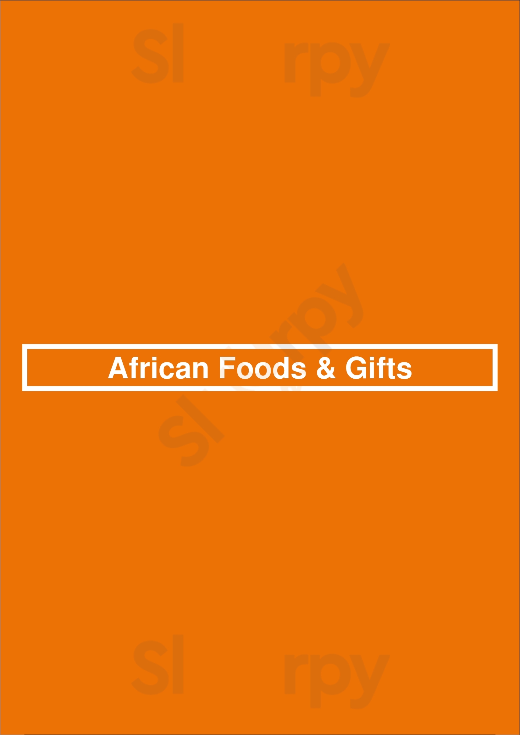 African Foods & Gifts Minneapolis Menu - 1
