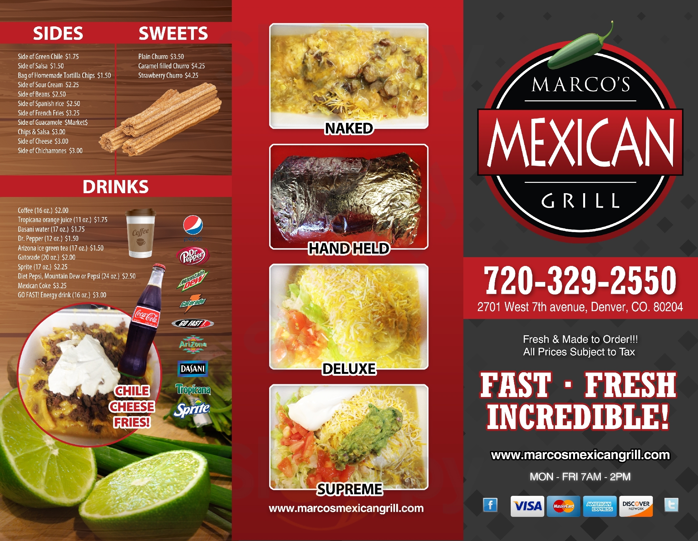 Marco's Mexican Grill Denver Menu - 1