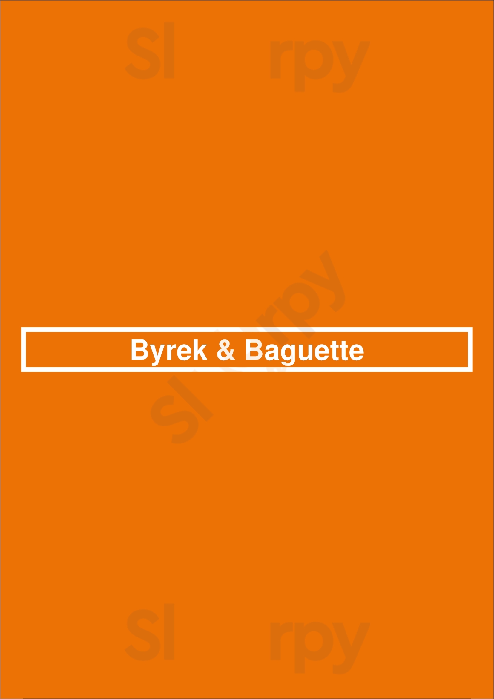 Byrek & Baguette Seattle Menu - 1