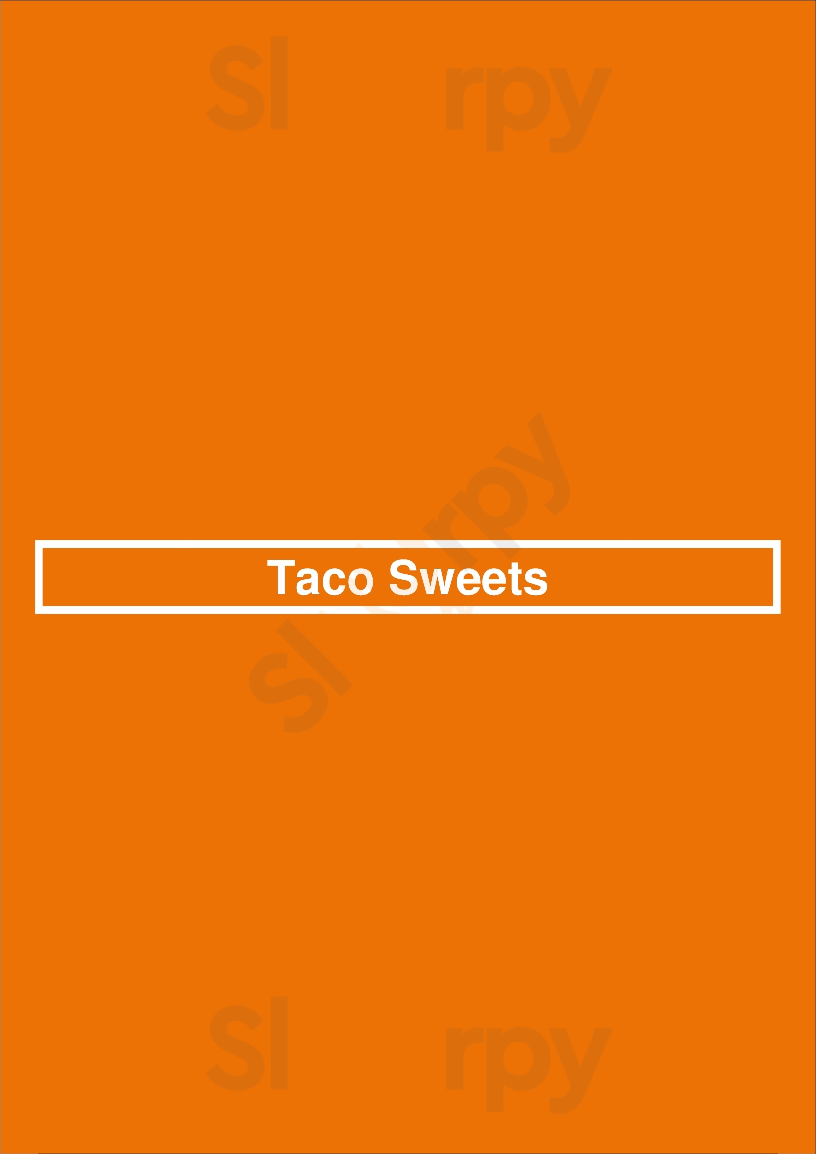 Taco Sweets Austin Menu - 1