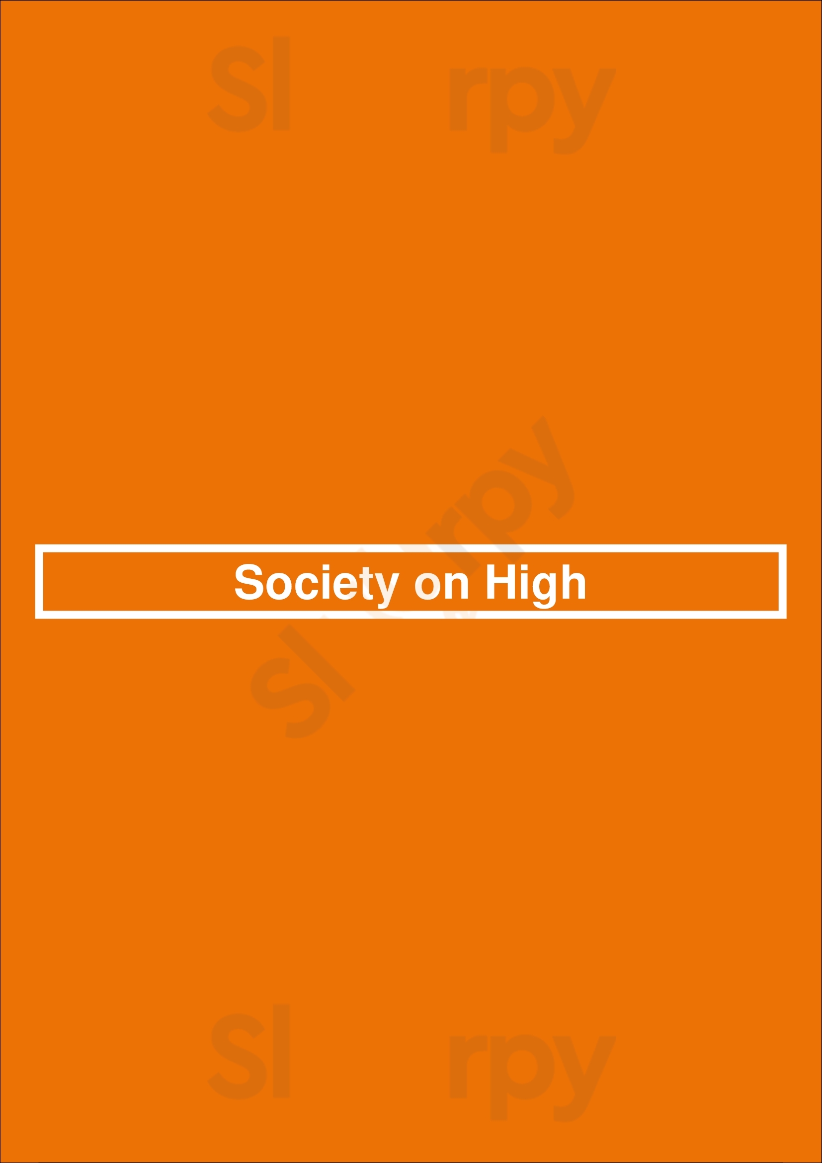 Society On High Boston Menu - 1