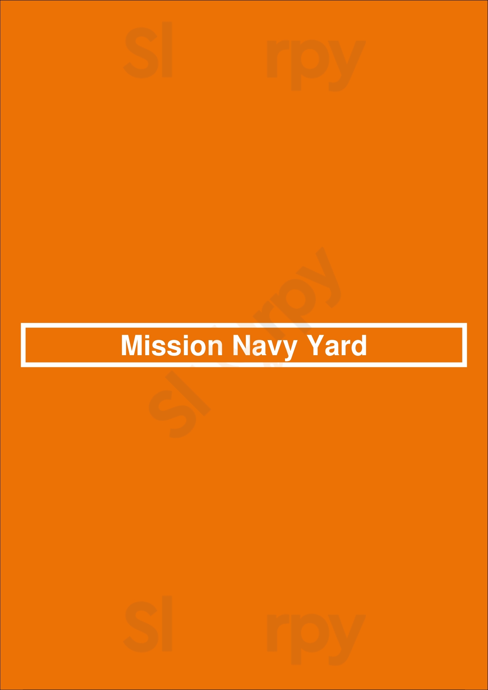 Mission Navy Yard Washington DC Menu - 1