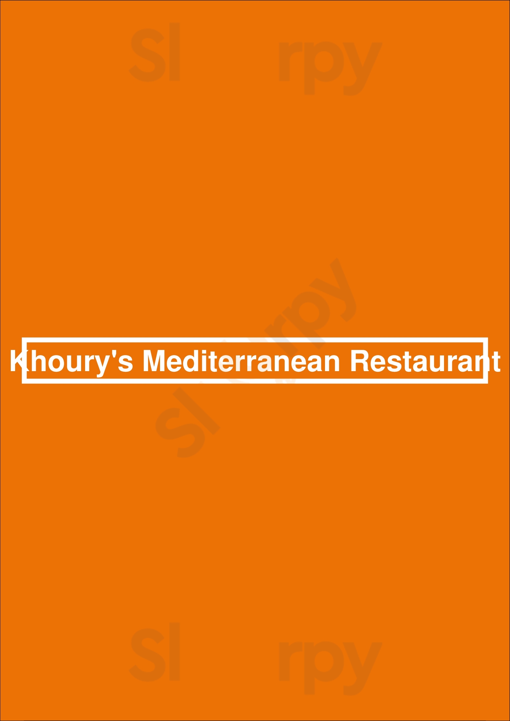 Khoury's Mediterranean Restaurant Las Vegas Menu - 1