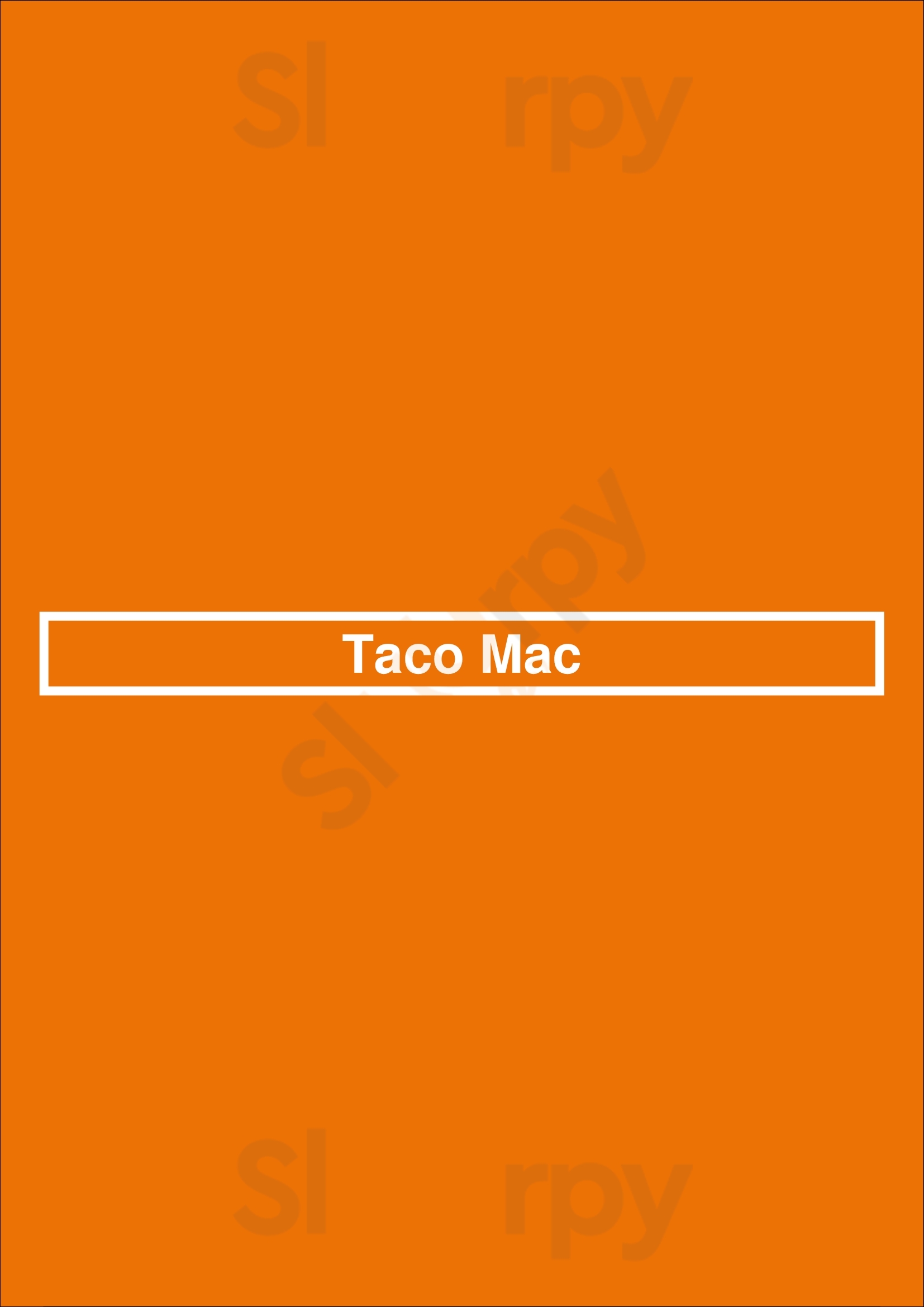Taco Mac Atlanta Menu - 1