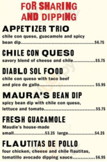 Maudie's Triangle menu