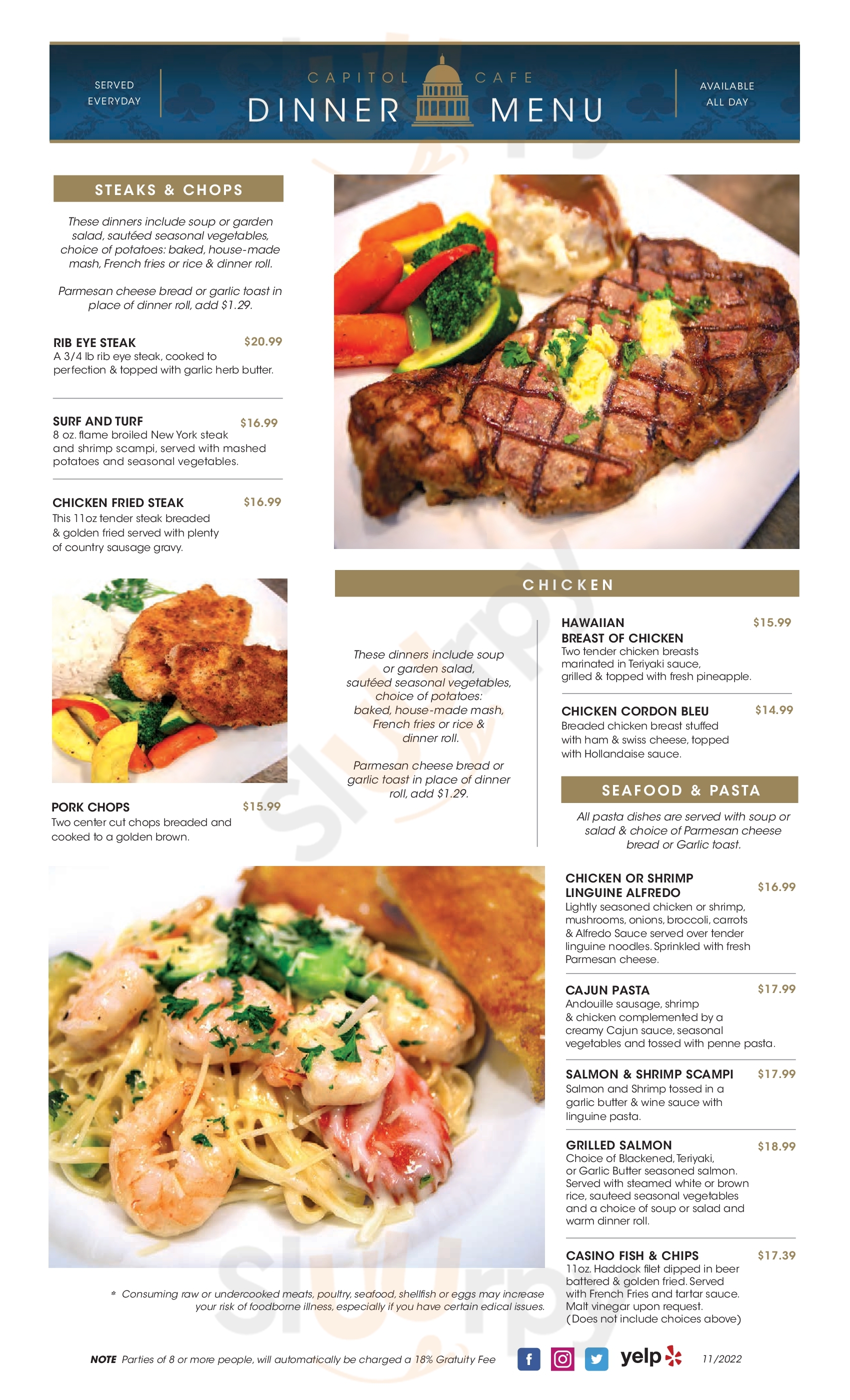Main Menu - Capitol Cafe & Restaurant