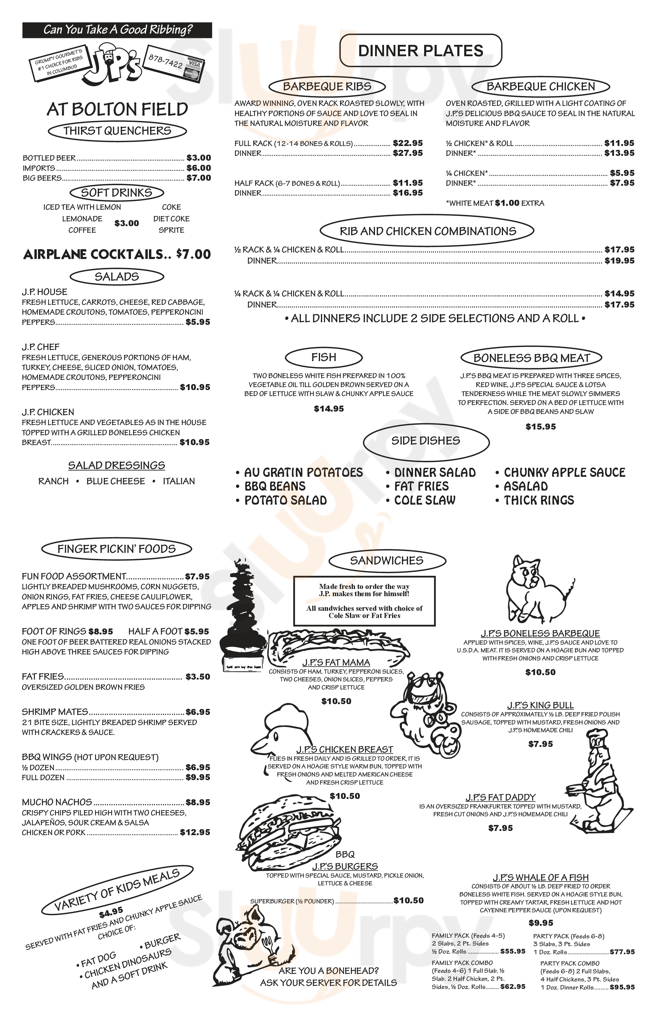 Main Menu - J P's Barbecue Ribs