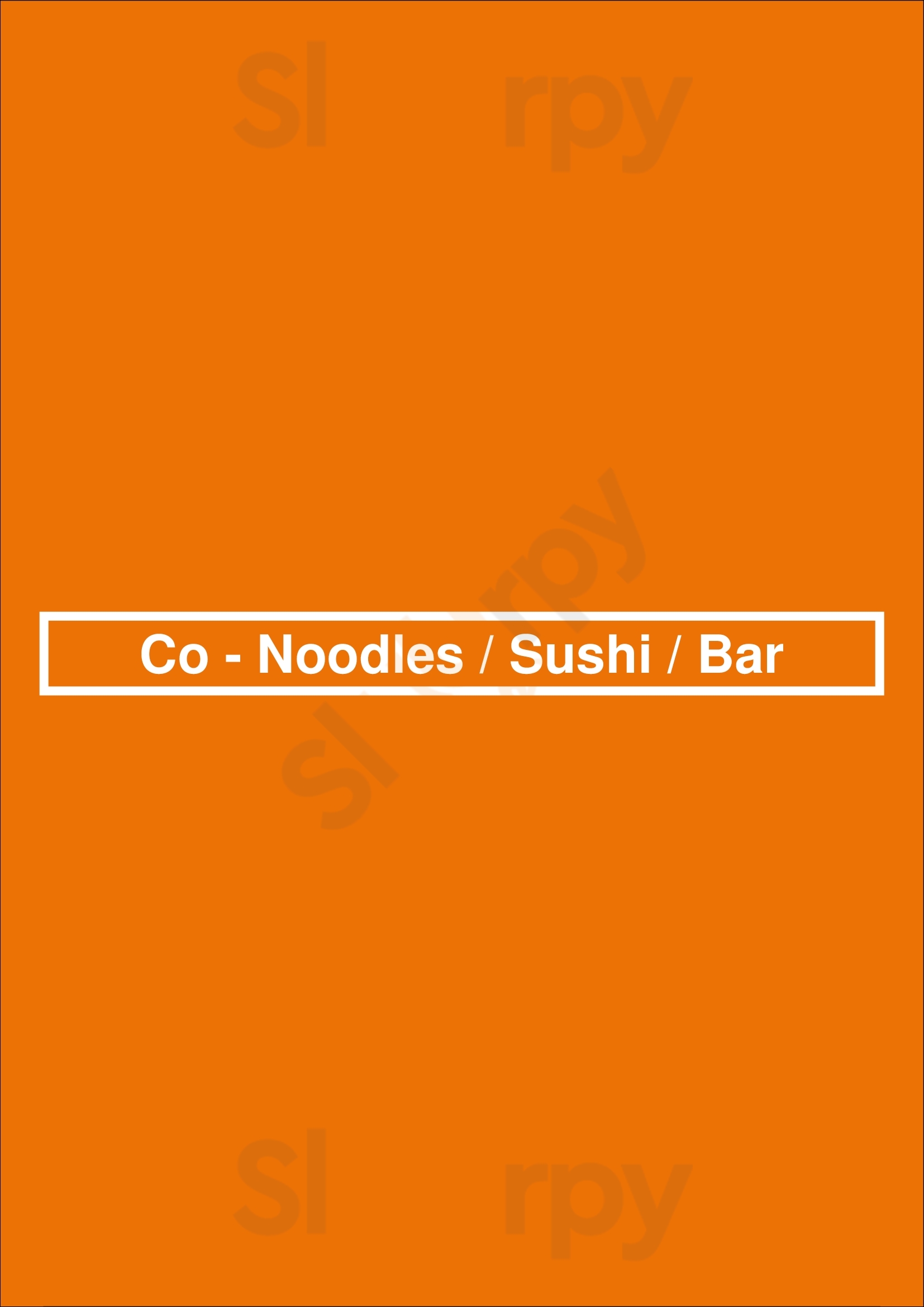 Co - Noodles / Sushi / Bar Atlanta Menu - 1