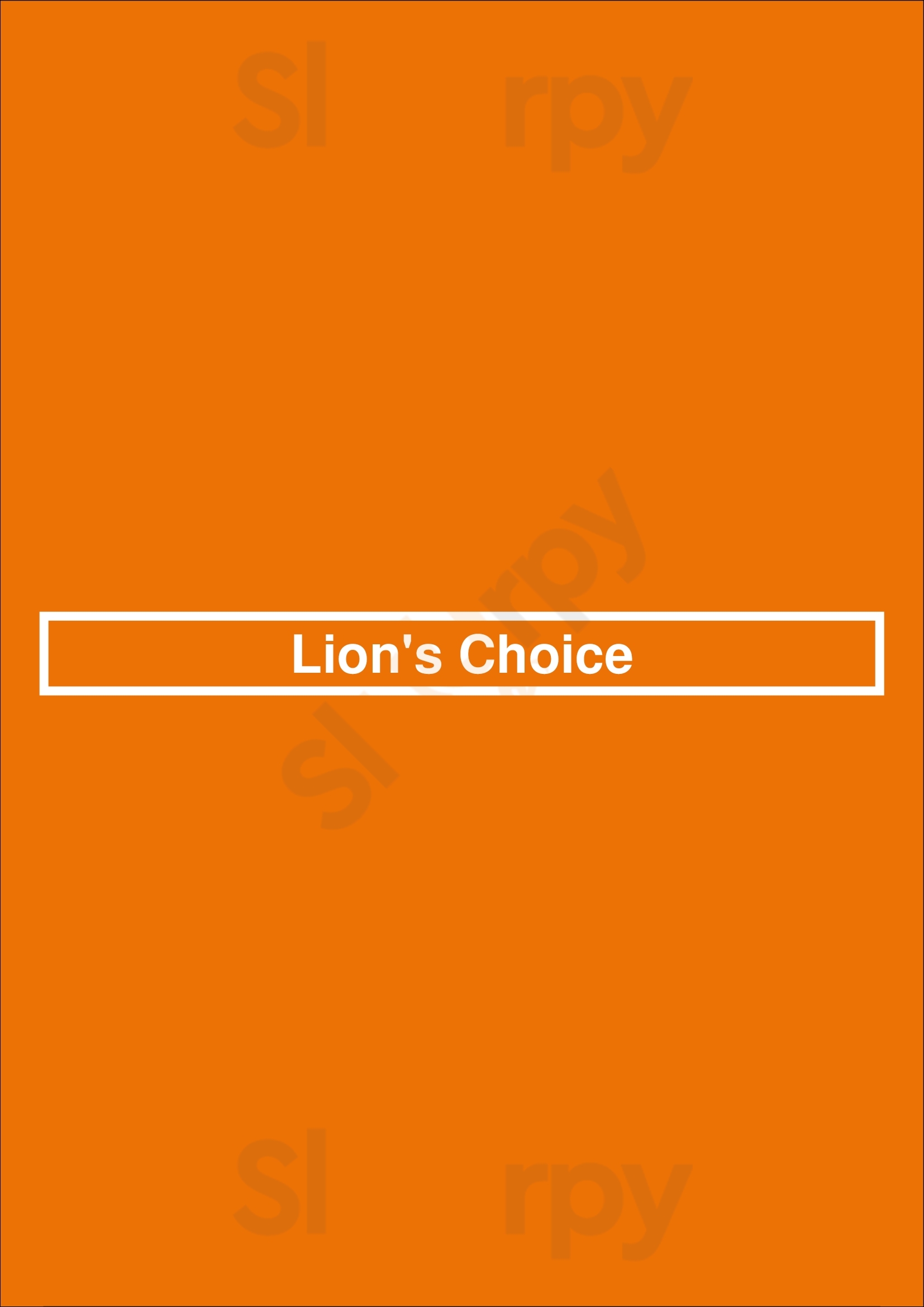 Main Menu - Lion's Choice