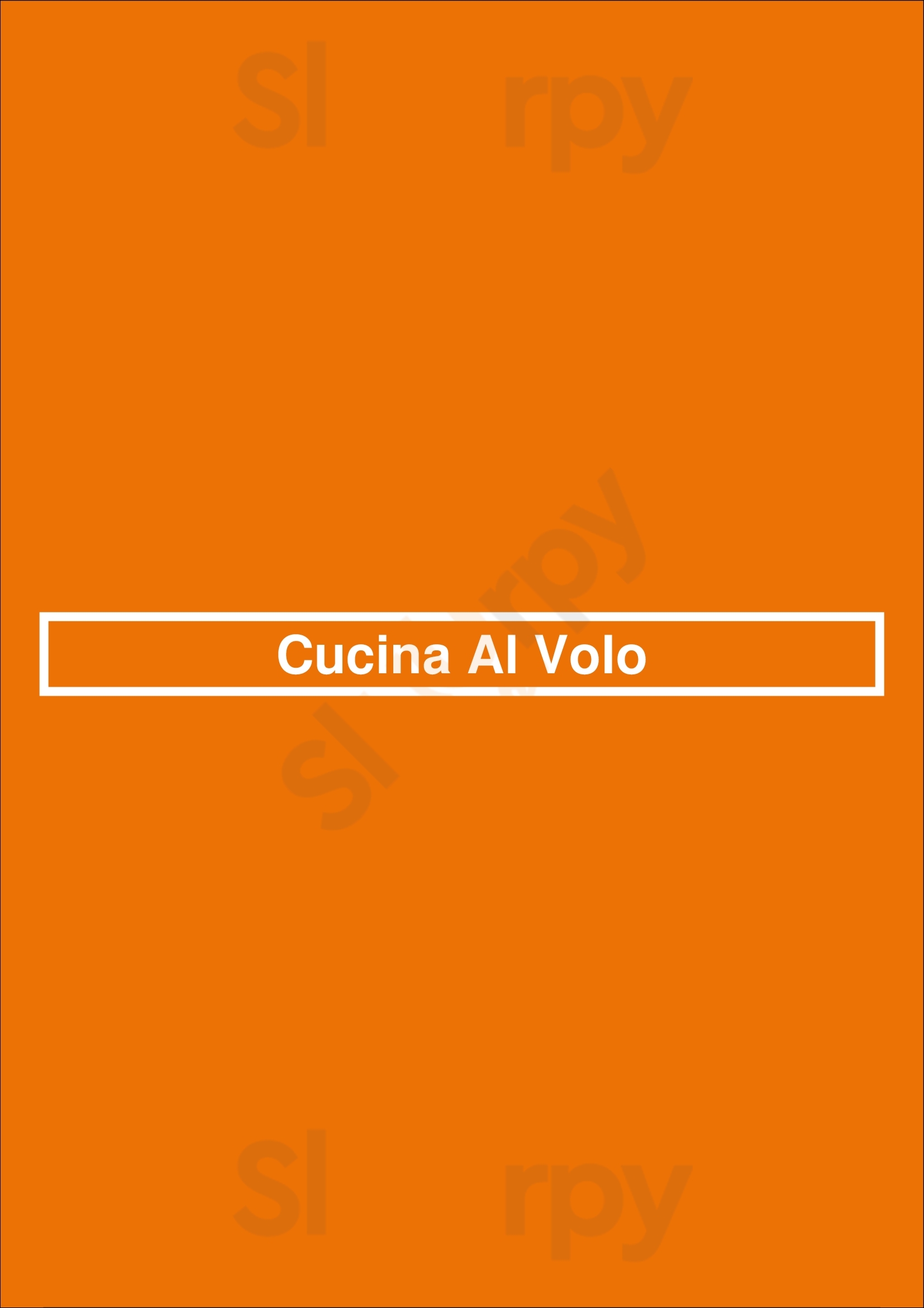 Main Menu - Cucina Al Volo
