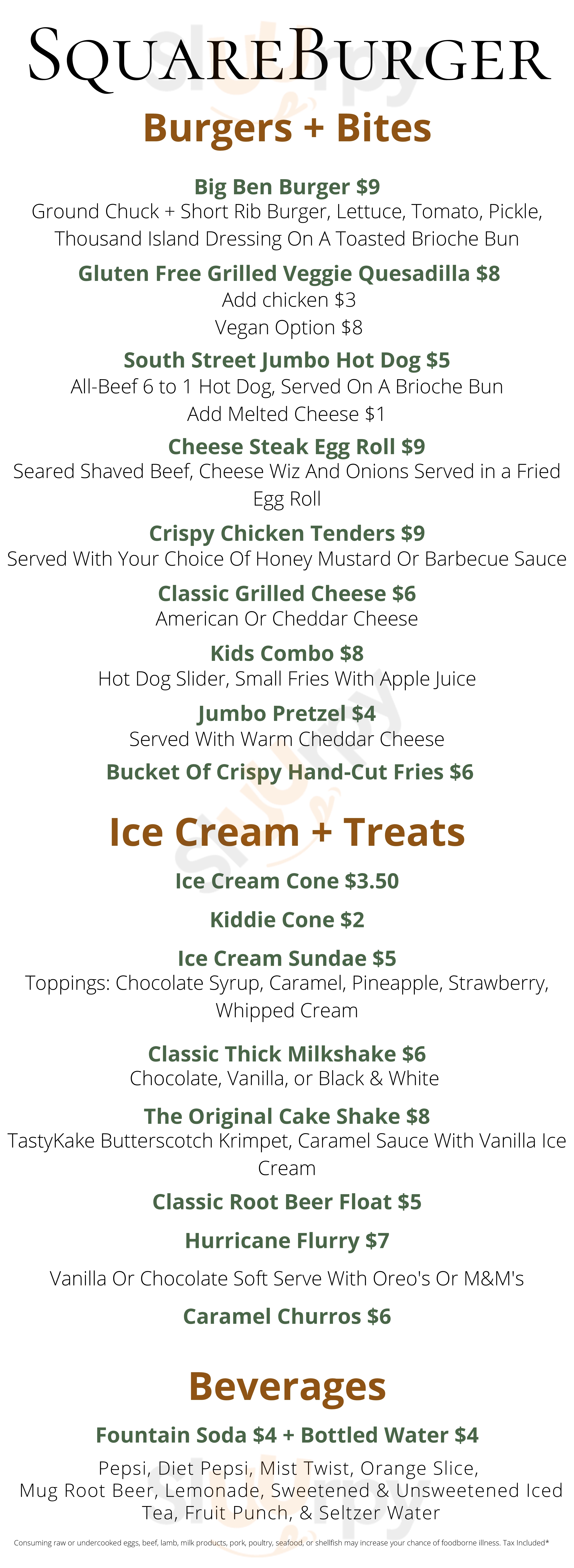 Main Menu - Squareburger