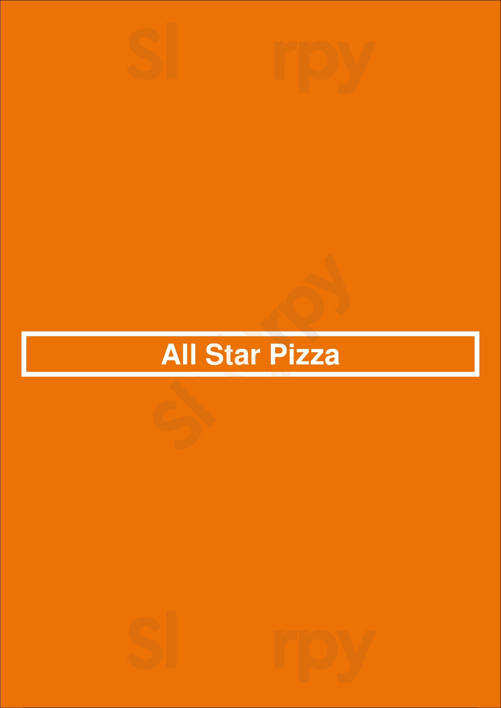 Main Menu - All Star Pizza
